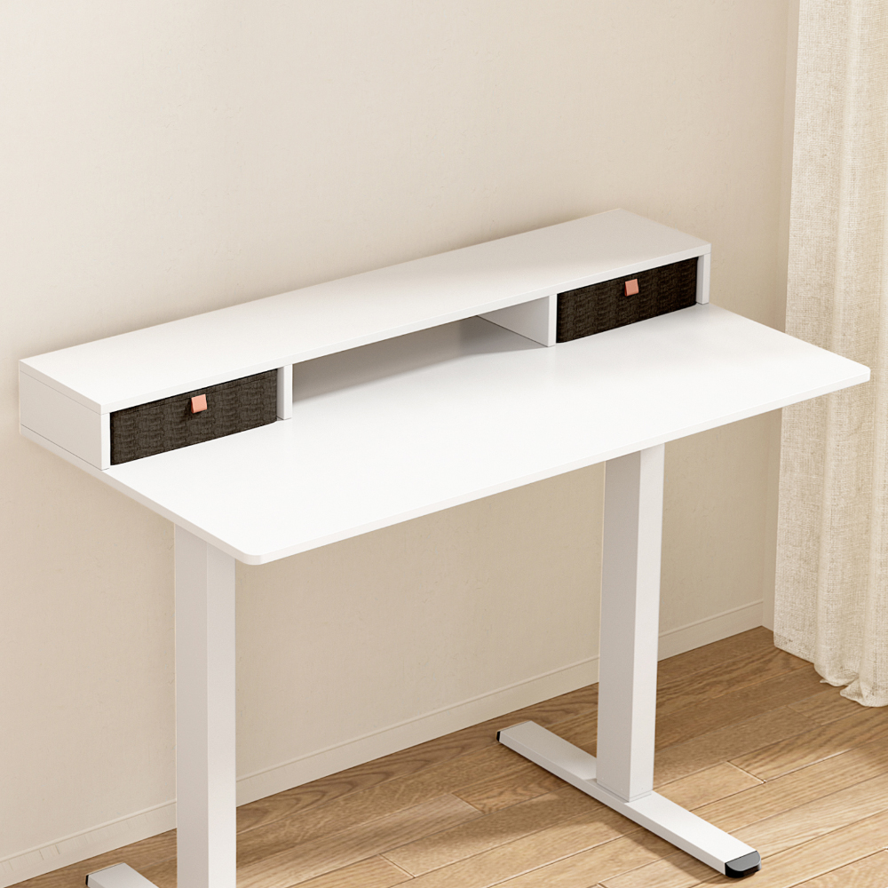 Artiss Standing Desk Desktop Storage Rack Shelf Removable Bookshelf Drawer 120cm - Image 1