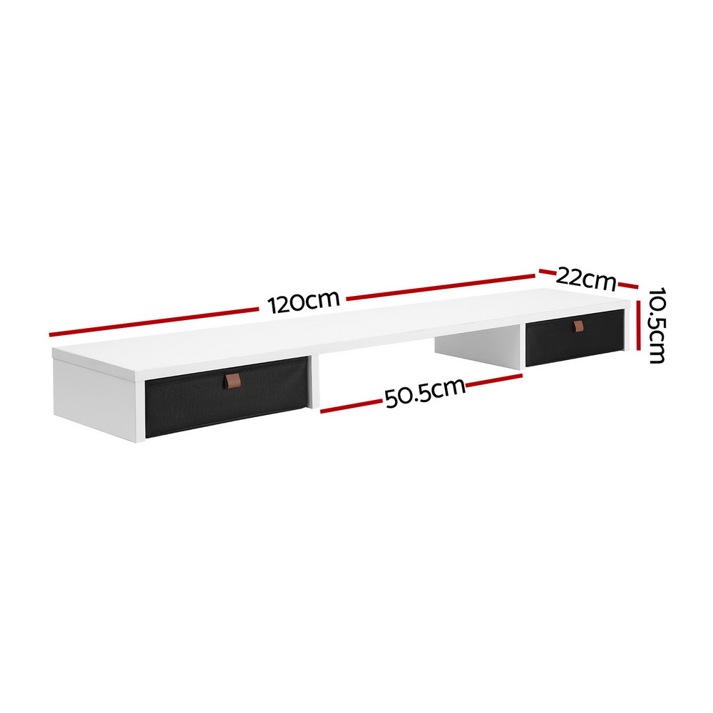 Artiss Standing Desk Desktop Storage Rack Shelf Removable Bookshelf Drawer 120cm - Image 2