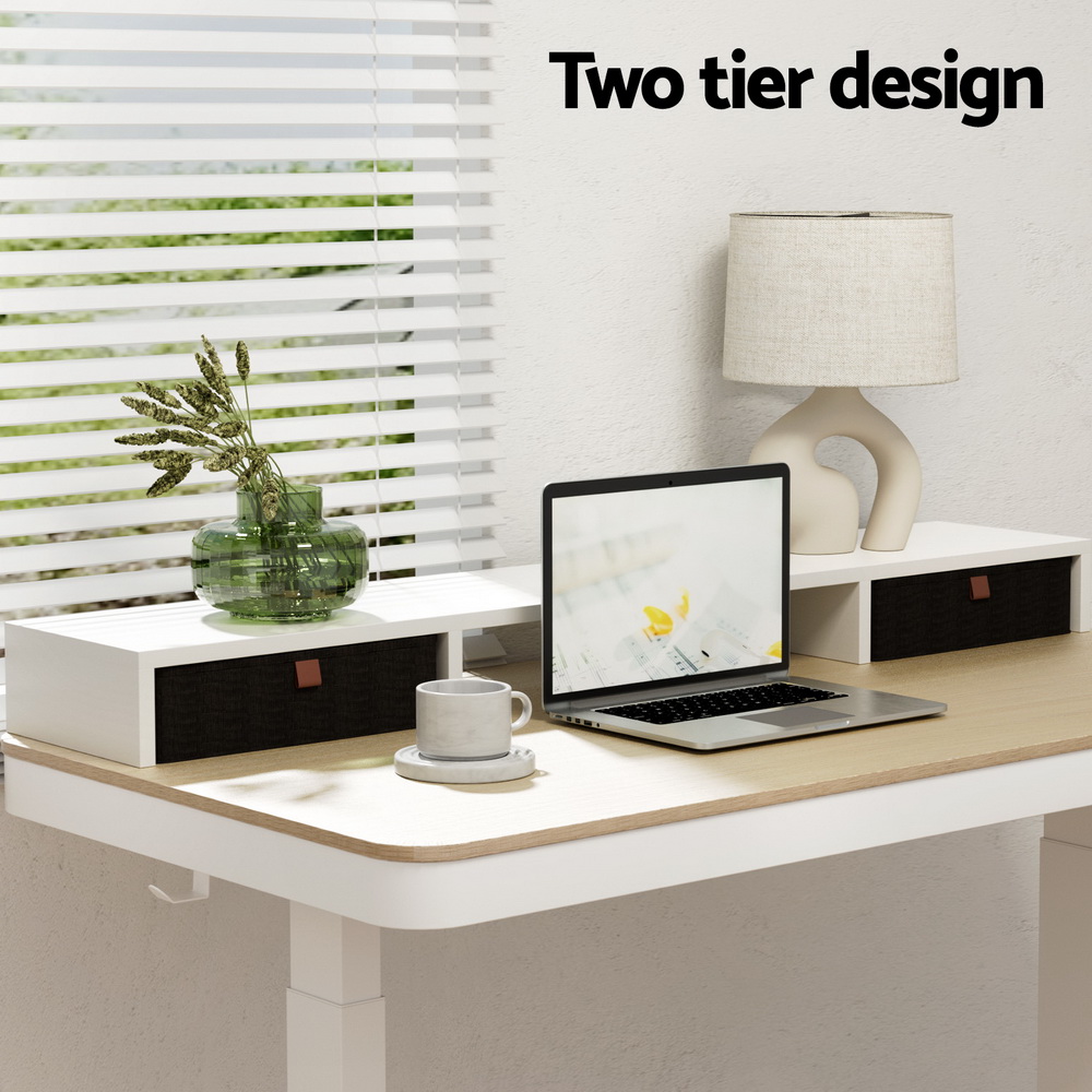 Artiss Standing Desk Desktop Storage Rack Shelf Removable Bookshelf Drawer 120cm - Image 4