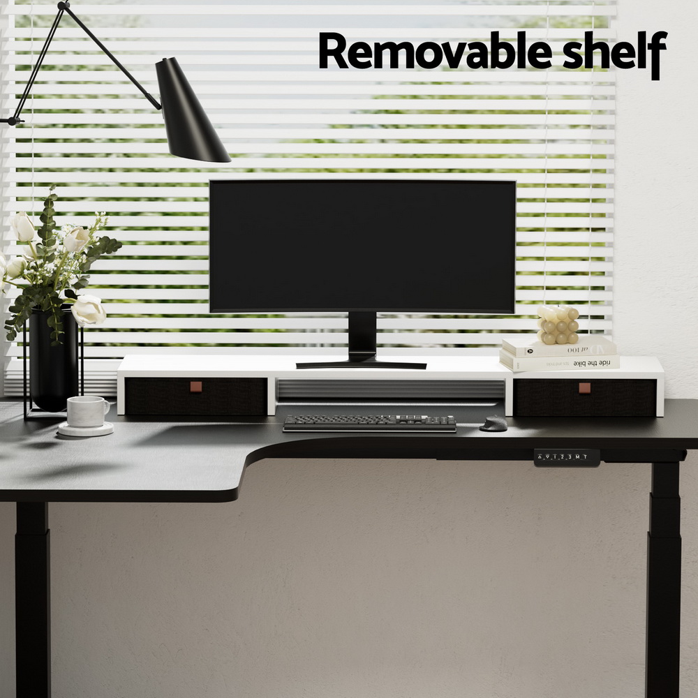 Artiss Standing Desk Desktop Storage Rack Shelf Removable Bookshelf Drawer 120cm - Image 5