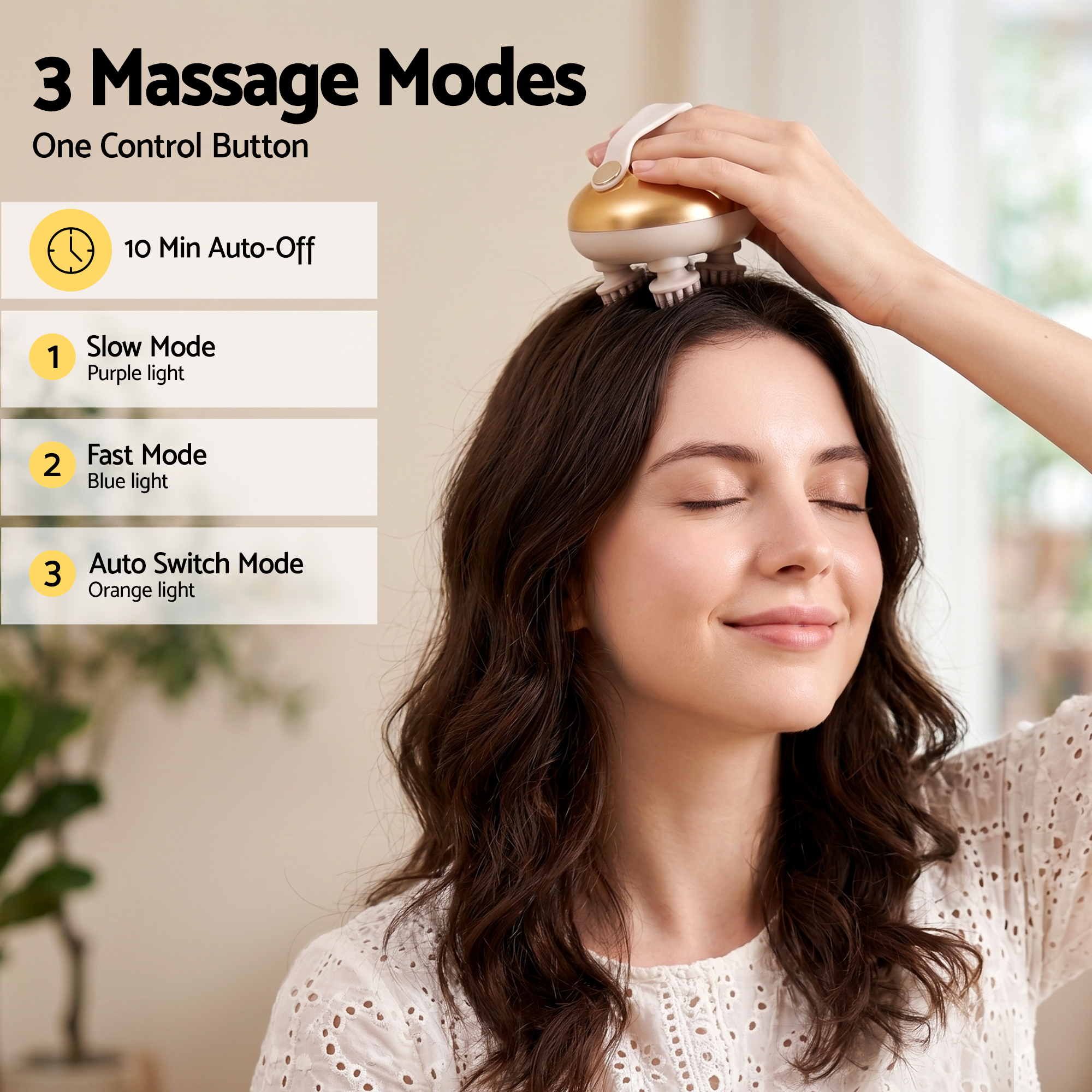 Livemor Scalp Massager Kneading Head Massager Scalp Stress Relax Portable Rechargeable Hair Massager Shower Massage Waterproof Cat Massager Scratcher, Gift for Mom Dad - Image 5