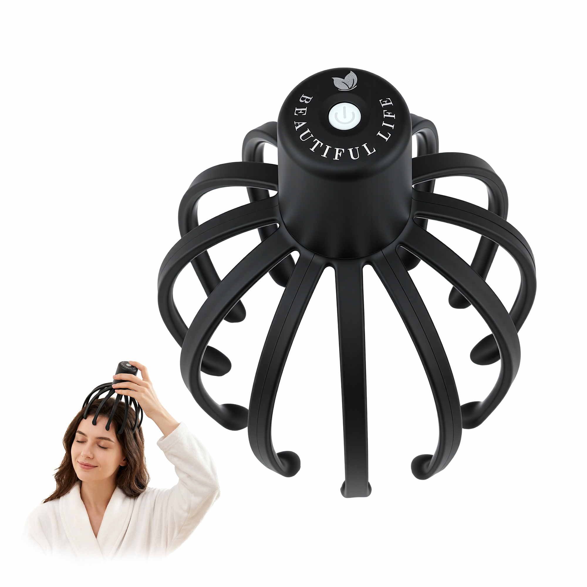 Livemor Head Massager Scalp Electric with 3 Modes, 360 Degree Head Massager Cordless Portable, Head Scratcher for Stress Relax - Image 1
