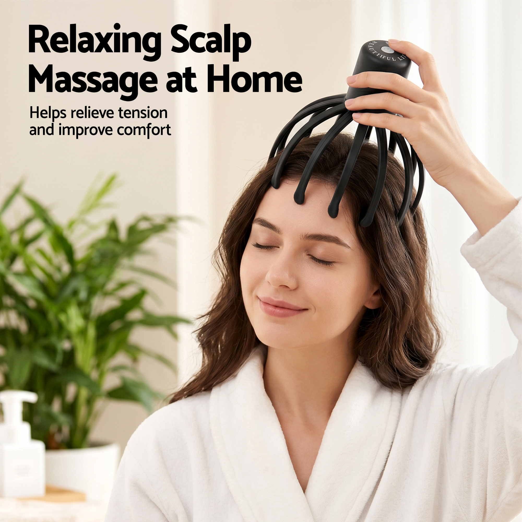 Livemor Head Massager Scalp Electric with 3 Modes, 360 Degree Head Massager Cordless Portable, Head Scratcher for Stress Relax - Image 4