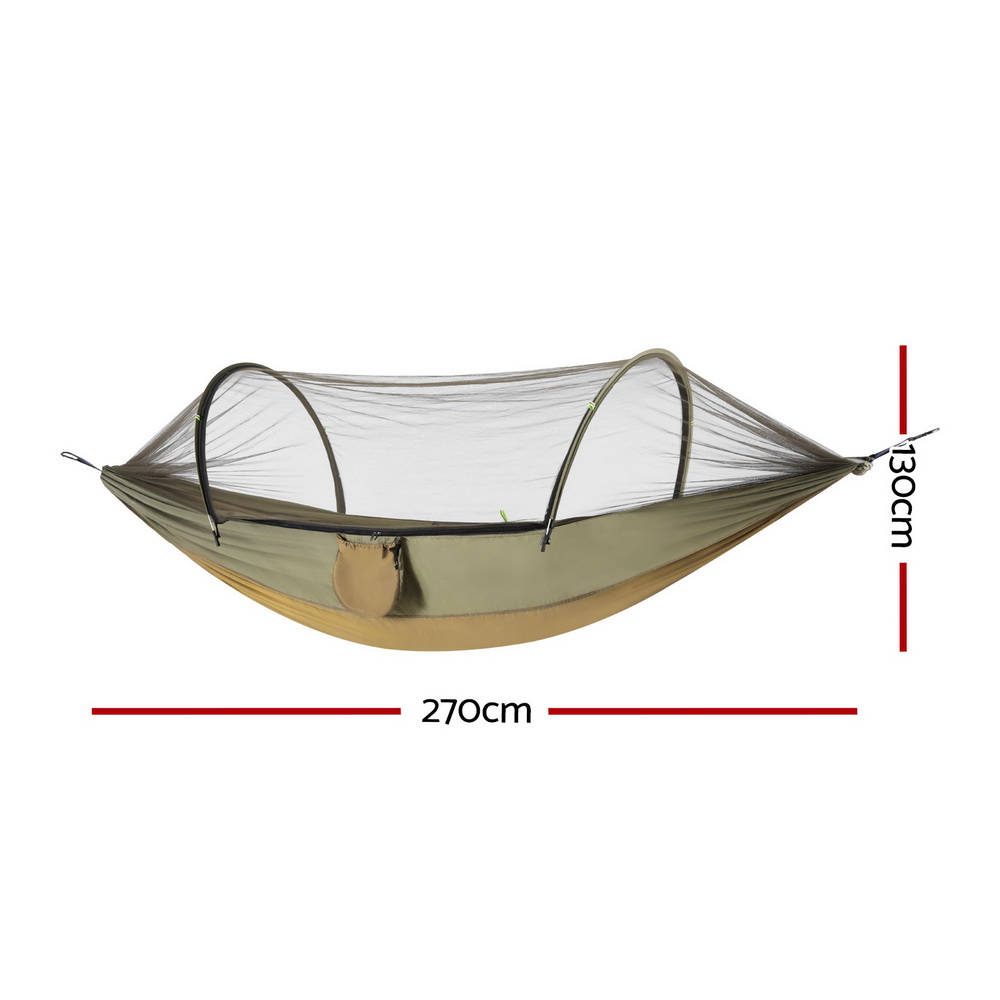 Gardeon Hammock Chair Metal Stand Outdoor Furniture Black - Image 2