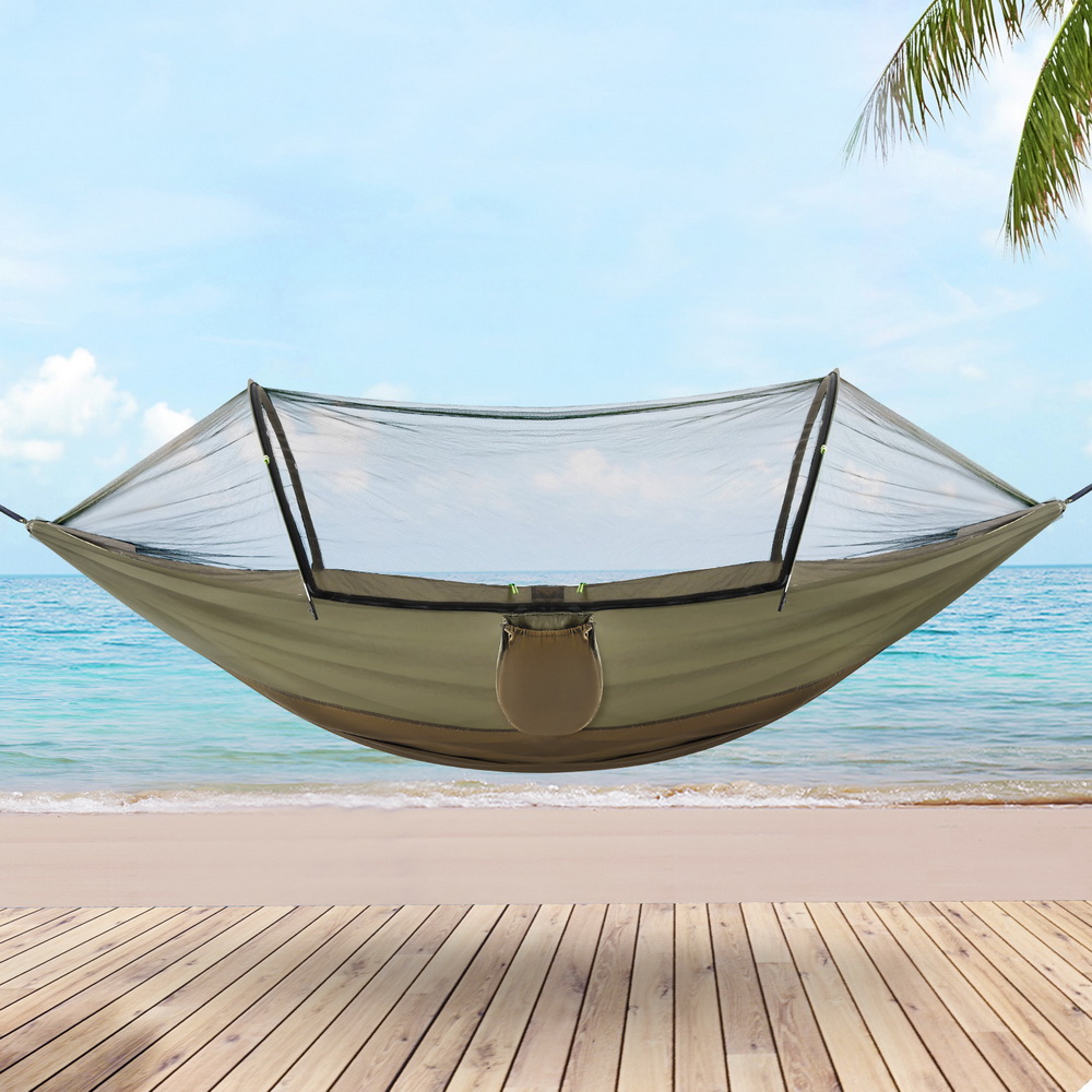 Gardeon Hammock Chair Metal Stand Outdoor Furniture Black - Image 5