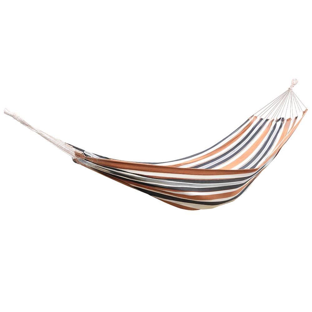 Gardeon Hammock Bed Outdoor Camping Hammocks Beige Grey - Image 1