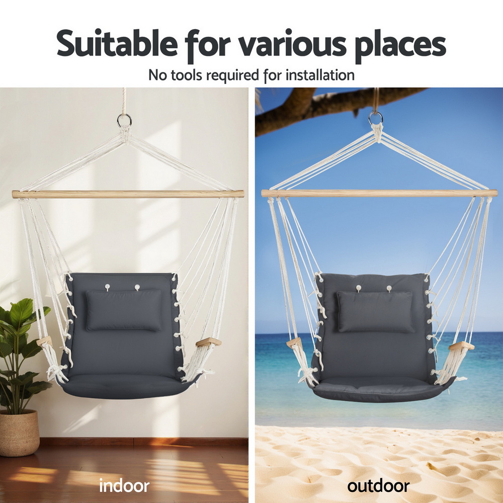 Gardeon Hammock Chair with Heavy Duty Steel Stand - Image 4