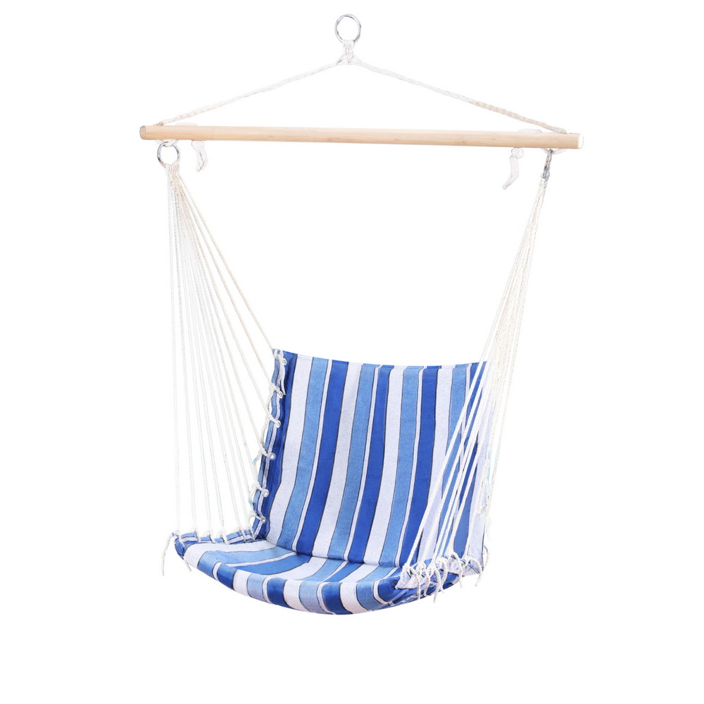Gardeon Hammock Chair Swing Camping Blue - Image 1