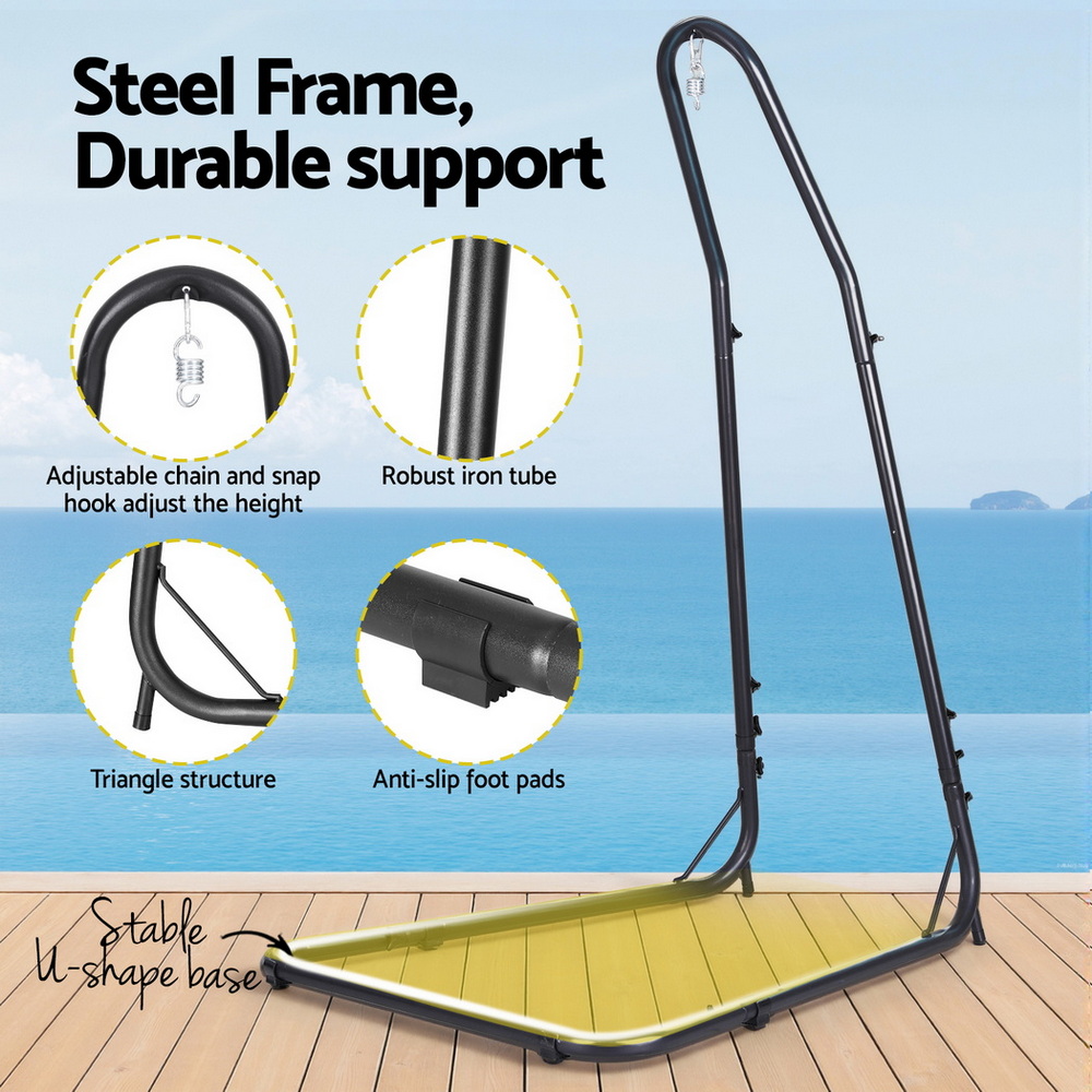 Gardeon Hammock Hanging Chair with Heavy Duty Steel Stand - Image 5