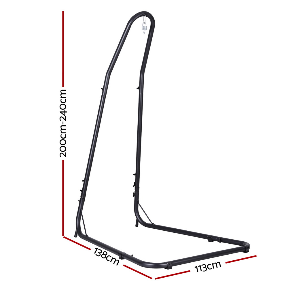 Gardeon Hammock Chair Stand Heavy Duty Steel Frame Black - Image 2