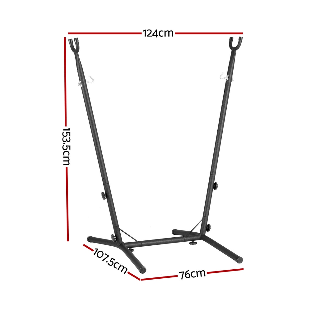 Gardeon Hammock Chair Stand Metal Frame Black - Image 2