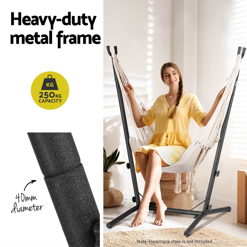 Gardeon Hammock Chair Stand Metal Frame Black - Image 4