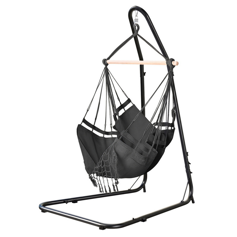 Gardeon Hammock Hanging Chair with Steel Stand - Image 3