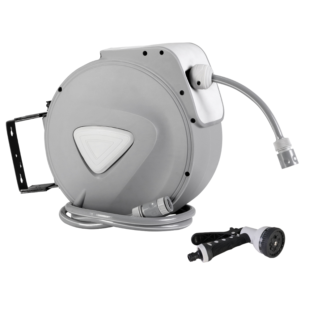 Water Hose Reel 10M Retractable Auto Rewind Garden Spray Gun - Image 1