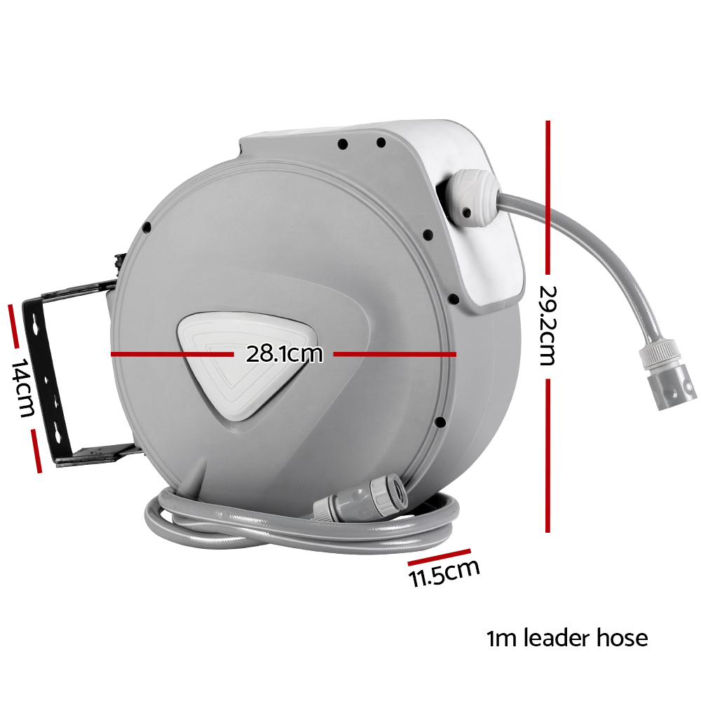 Water Hose Reel 10M Retractable Auto Rewind Garden Spray Gun - Image 2