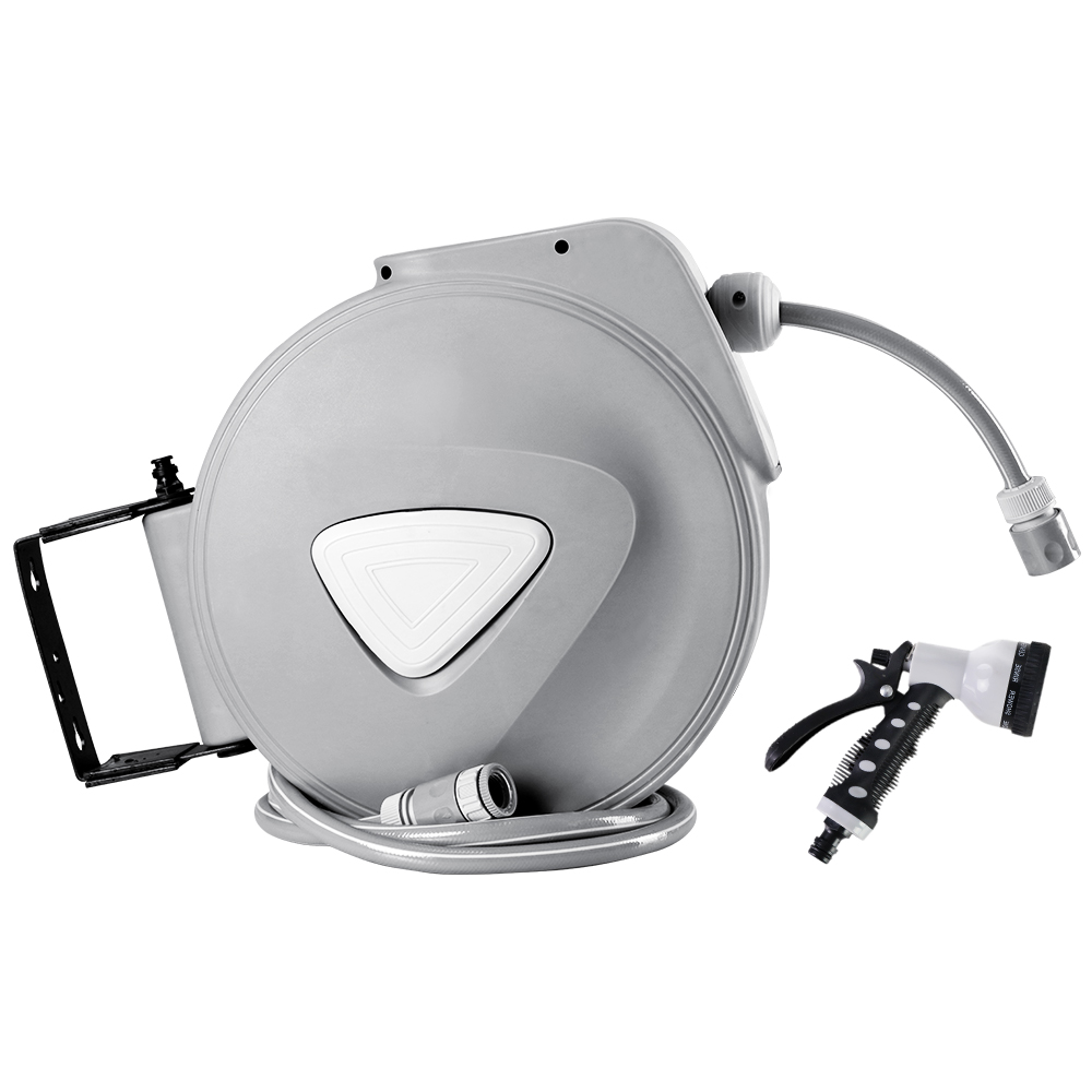 Water Hose Reel 10M Retractable Auto Rewind Garden Spray Gun - Image 4