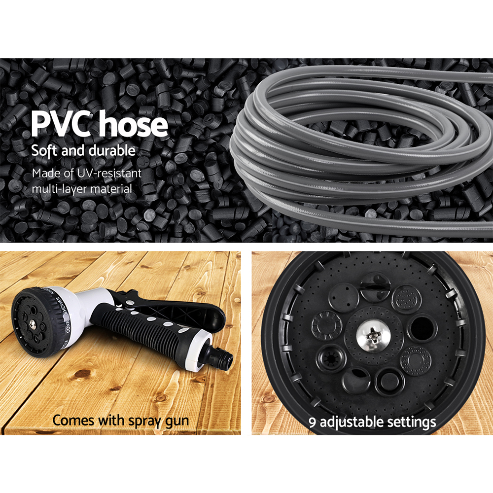 Water Hose Reel 10M Retractable Auto Rewind Garden Spray Gun - Image 7