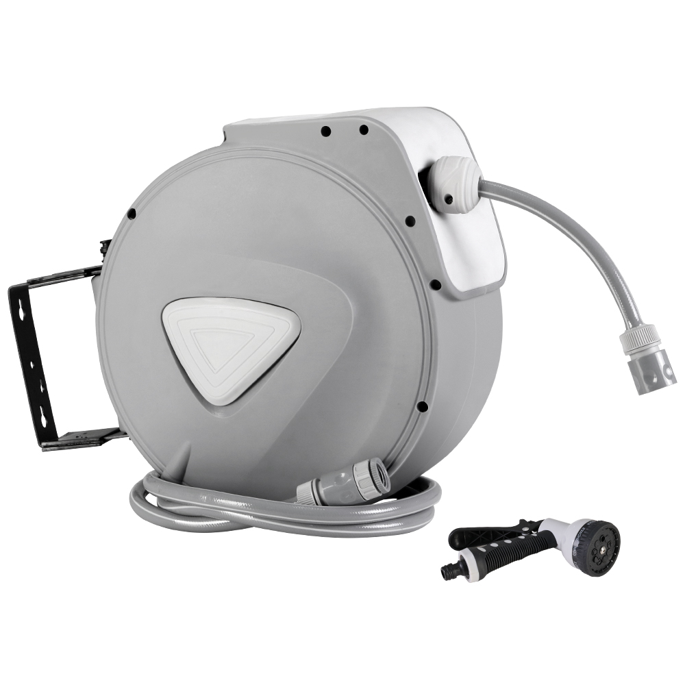 Water Hose Reel 20M Retractable Auto Rewind Spray Gun Garden - Image 1