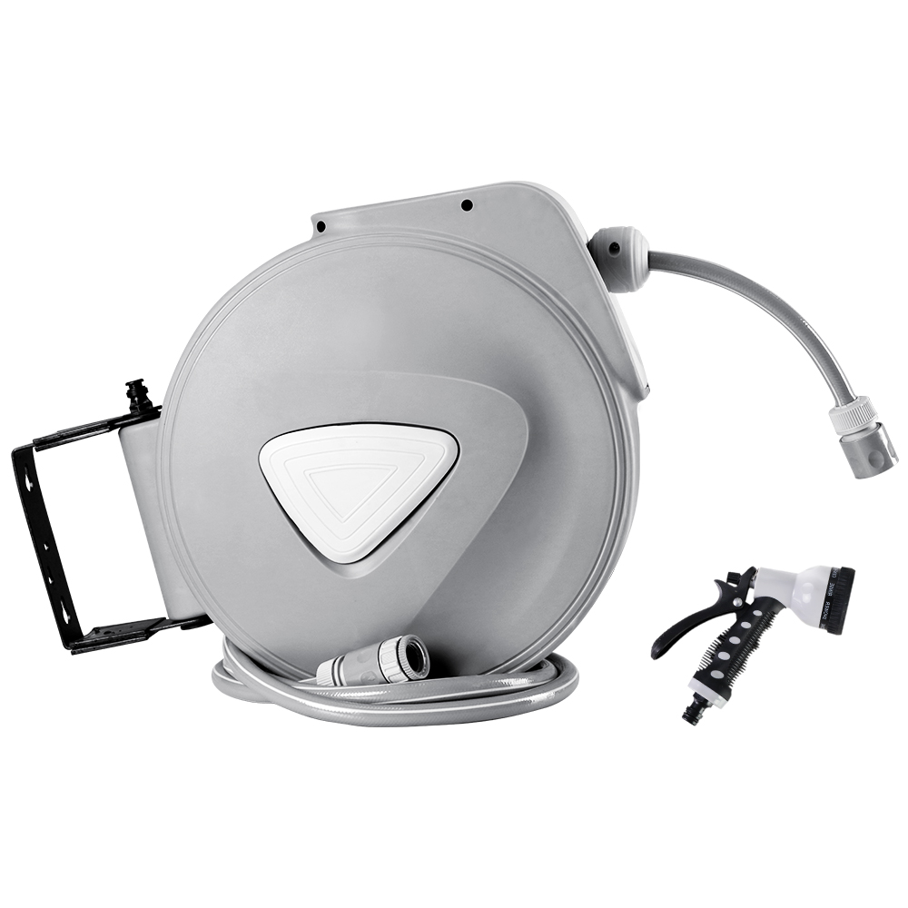 Water Hose Reel 20M Retractable Auto Rewind Spray Gun Garden - Image 4