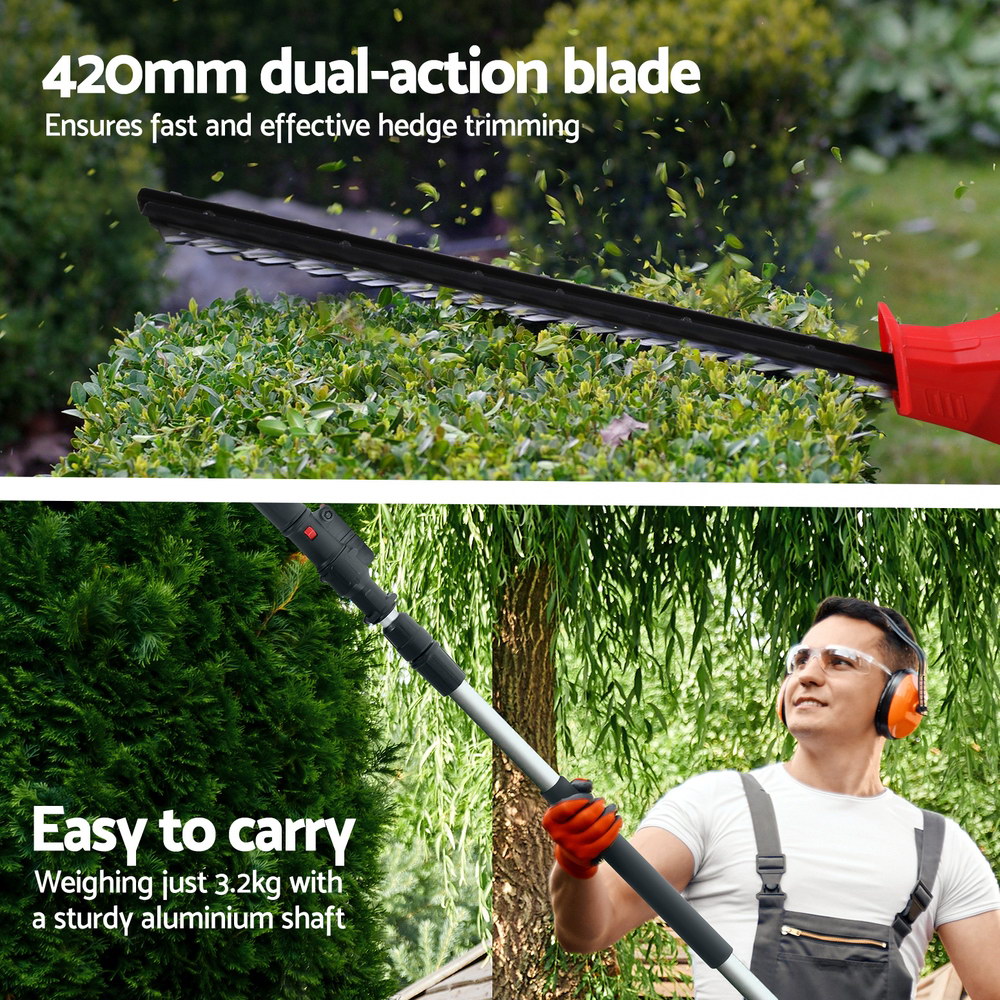 Giantz Cordless Pole Hedge Trimmer Garden Pruner Electric Cutter - Image 5