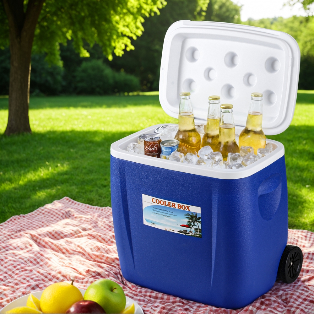 Glacio 38L Portable Ice Cooler Box With Wheels Camping Fridge - Image 7