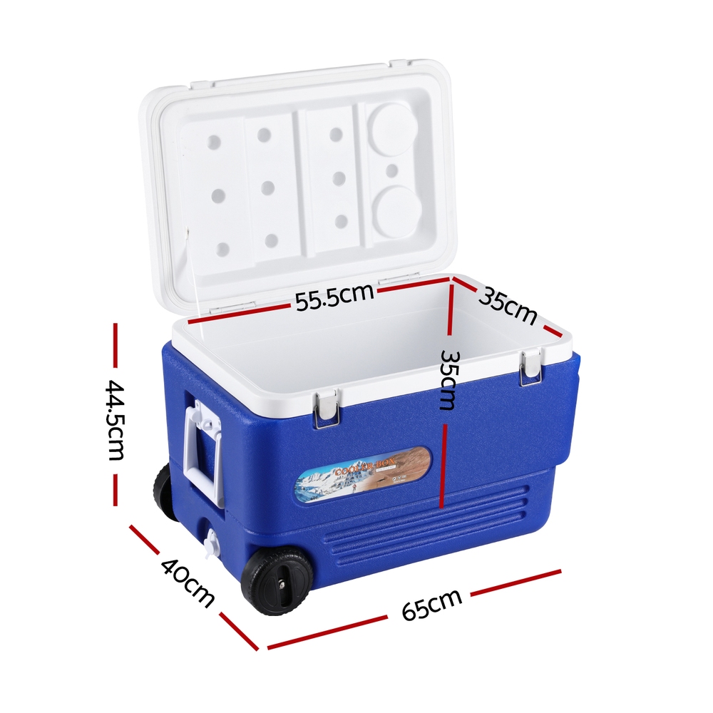 Glacio 60L Portable Ice Cooler Box With Wheels Camping Fridge - Image 2