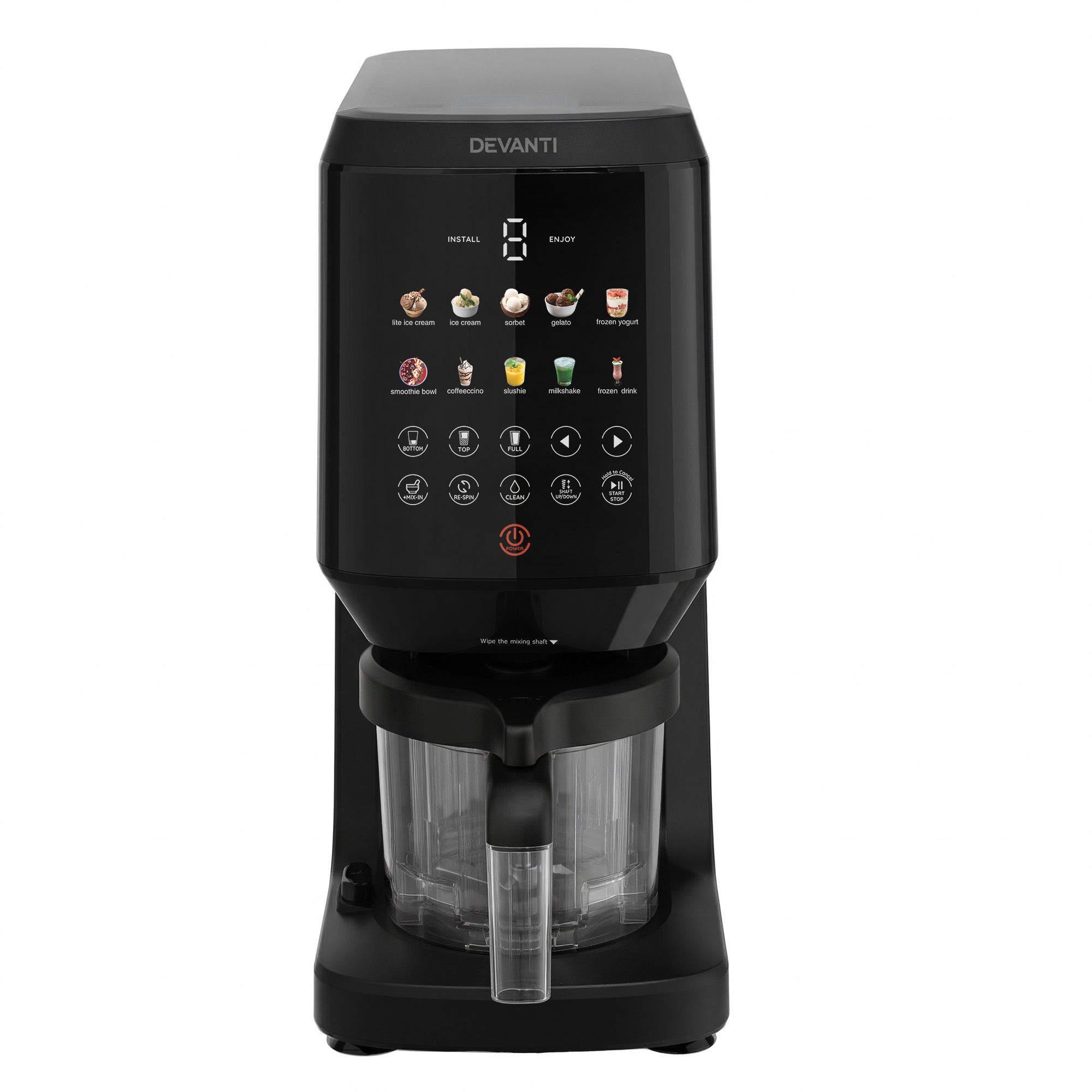 Devanti 10-in-1 Ice Cream Maker Machine Homemade Gelato Sorbet Smart Portion Control Custom Mix-Ins - Image 3