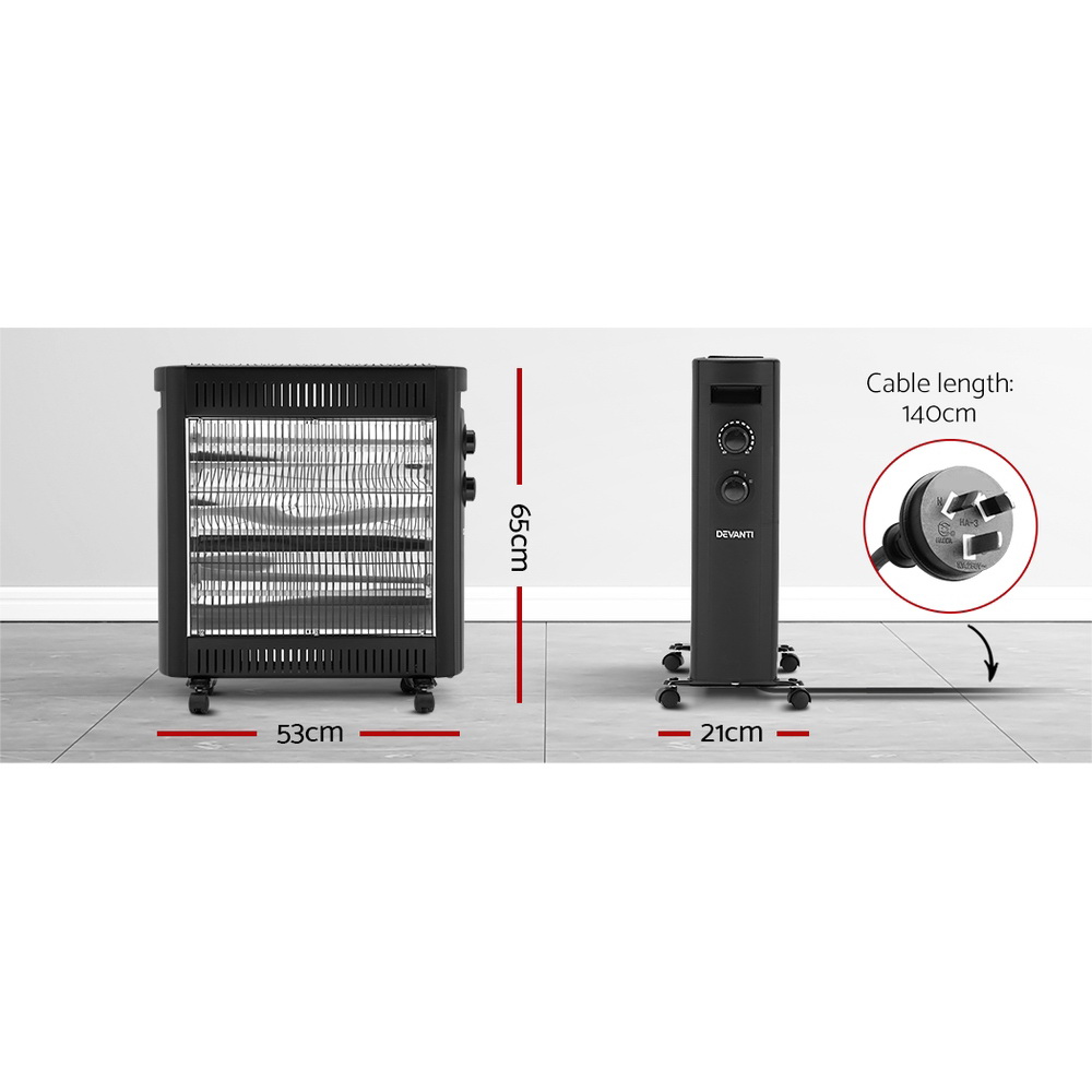 Devanti 2200W Infrared Heater Radiant Heaters - Image 2