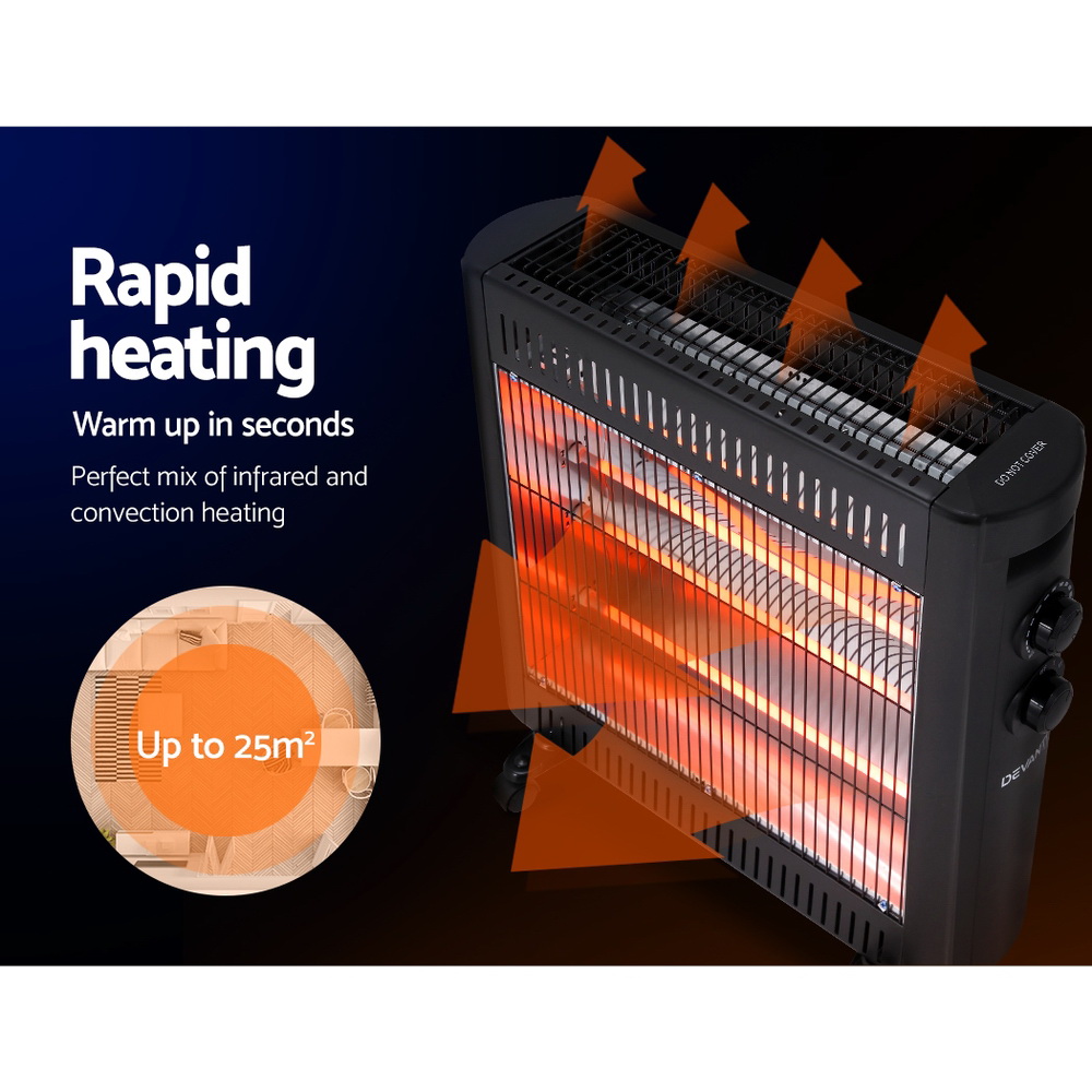 Devanti 2200W Infrared Heater Radiant Heaters - Image 4