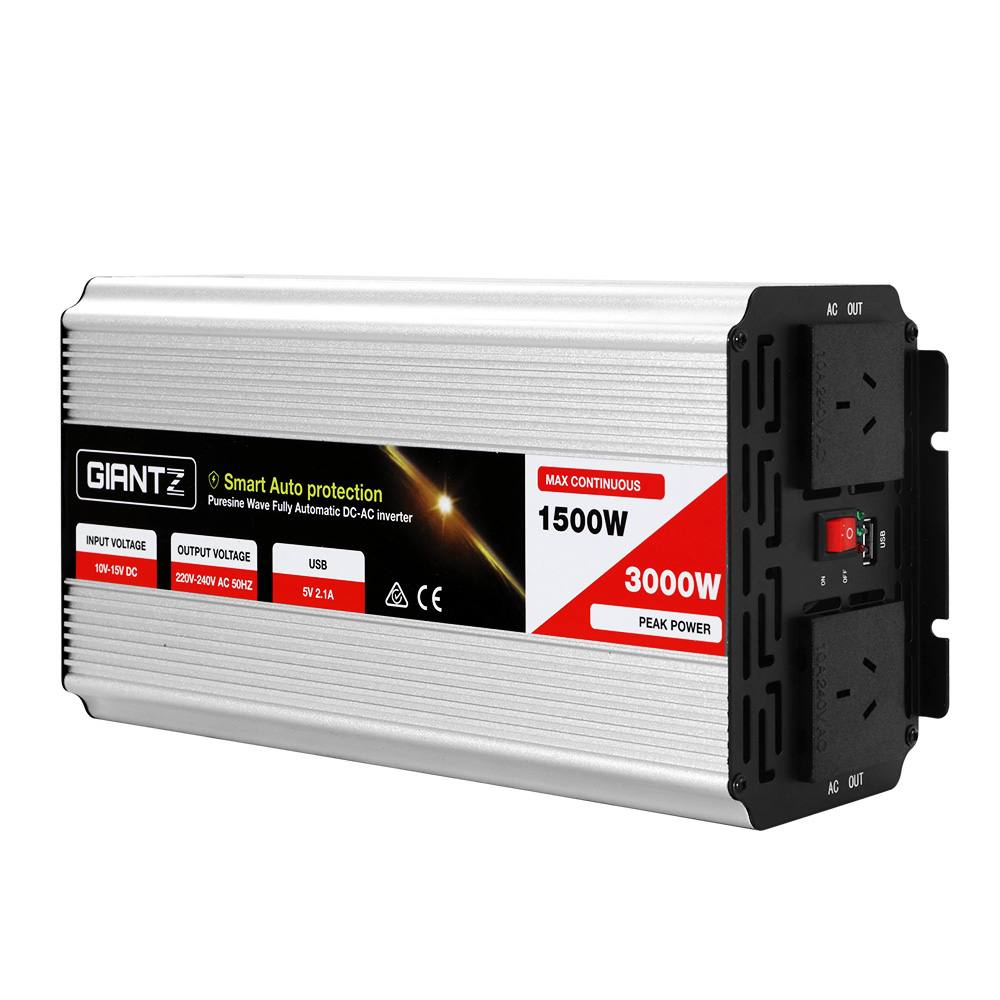 Giantz 1500W Puresine Wave DC-AC Power Inverter - Image 1