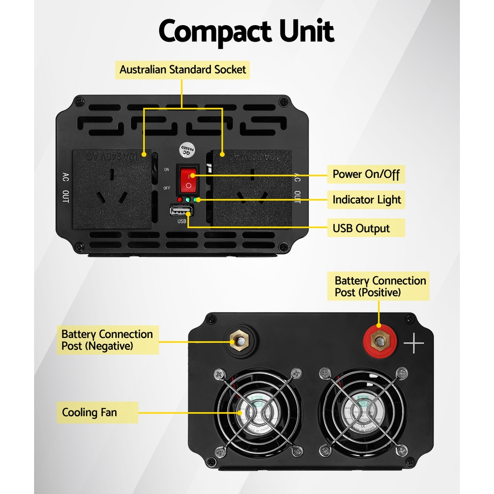 Giantz 1500W Puresine Wave DC-AC Power Inverter - Image 5