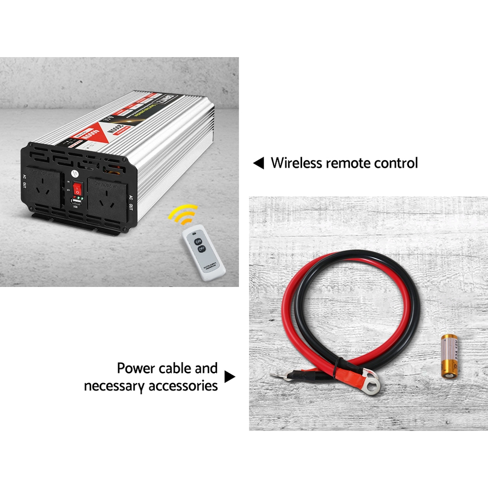 Giantz Power Inverter 2000W or 4000W Pure Sine Wave 12V-240V Camping Boat Caravan - Image 7