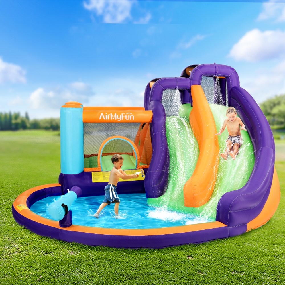 AirMyFun Inflatable Water Slide Kids Jumping Trampoline Castle Double Slide - Image 7