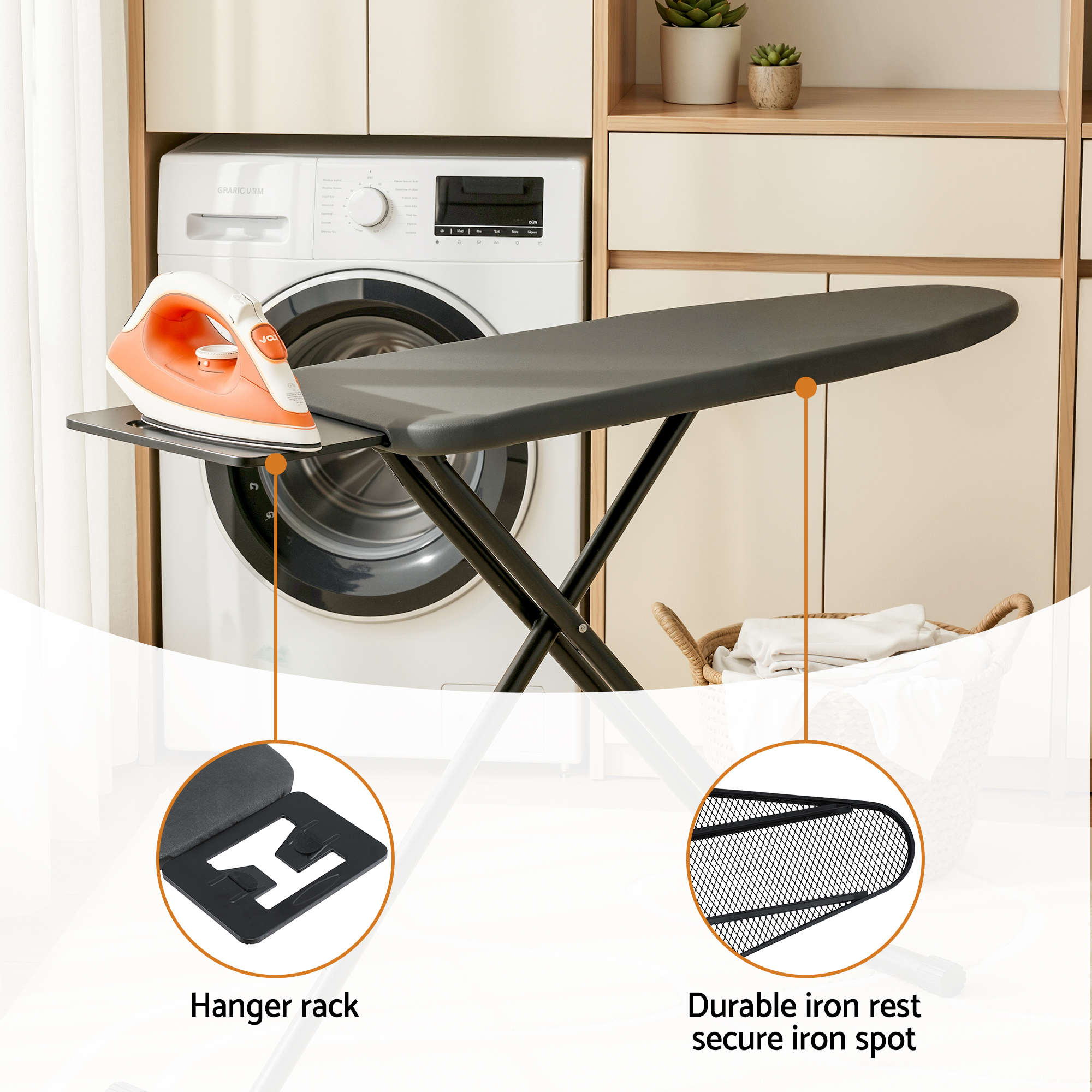 Artiss Ironing Board with Iron Rest with 3 Layers Extra Thick Cover Easy Storage - Image 4