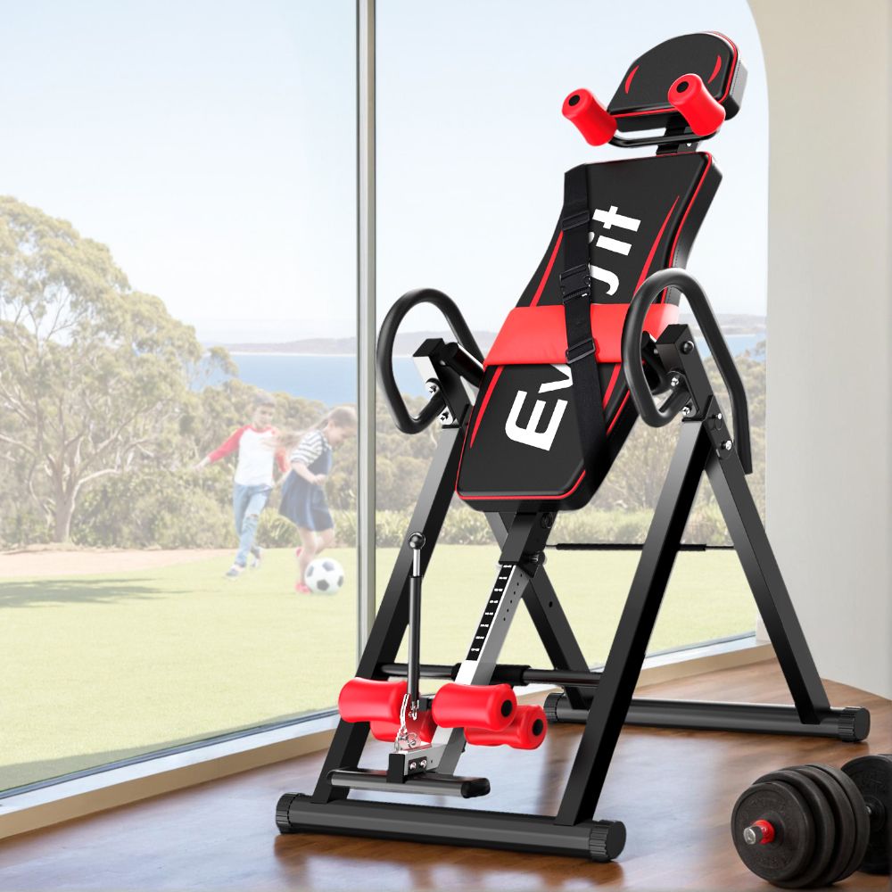 Everfit Inversion Table Gravity Exercise Inverter Back Stretcher Home Gym Black - Image 8