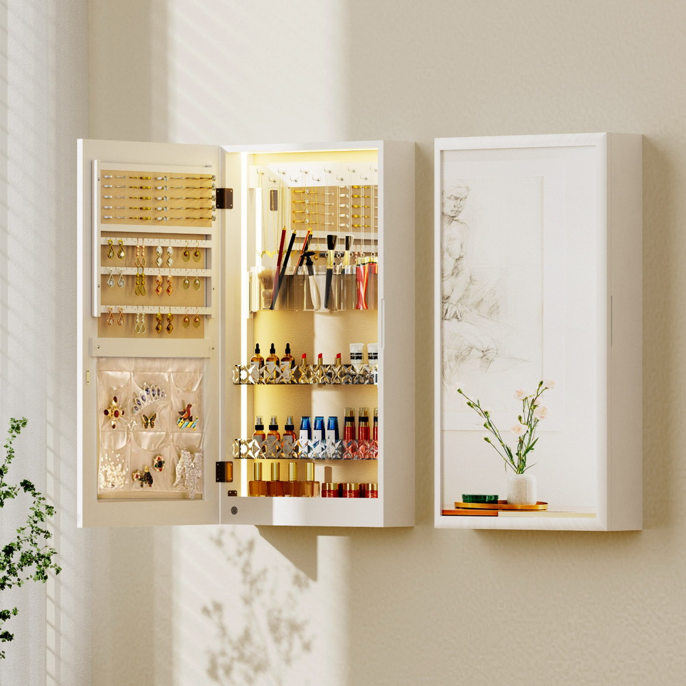 Artiss Jewellery Cabinet Mirror Door Wall Mount - Image 7