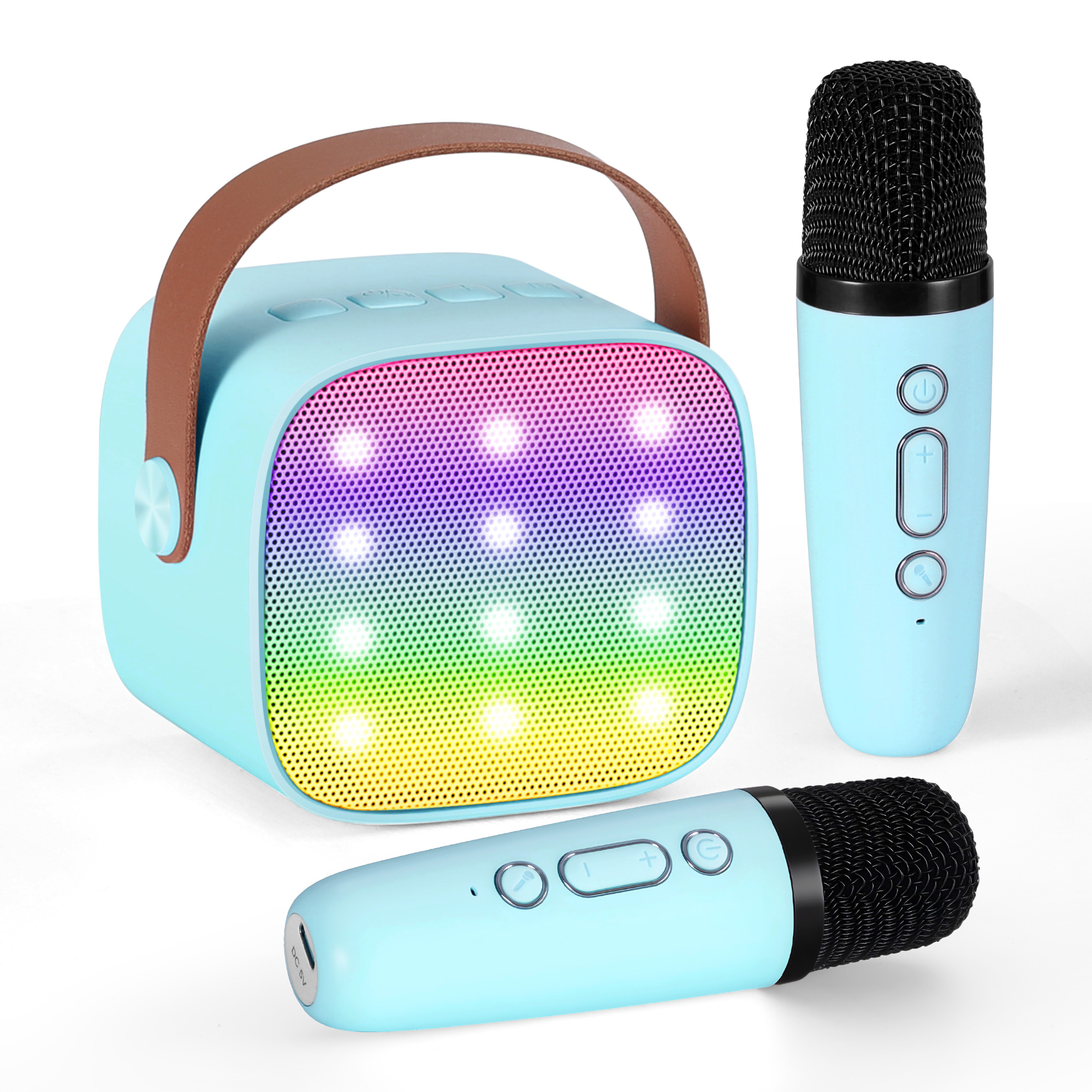Alpha Mini Portable Karaoke Machine for Adults Kids with 2 Wireless Microphones - Image 1