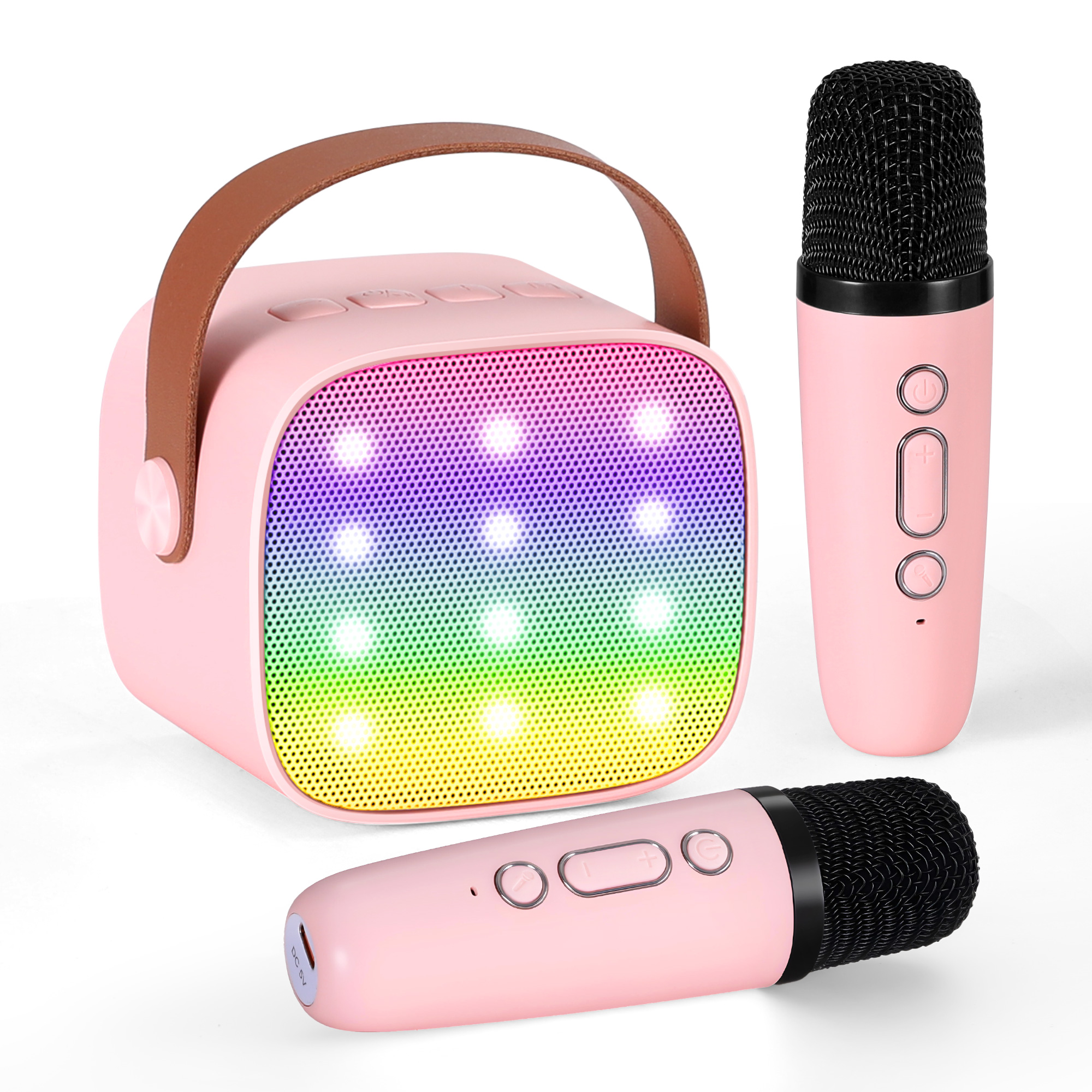 Alpha Mini Portable Karaoke Machine for Adults Kids with 2 Wireless Microphones - Image 1