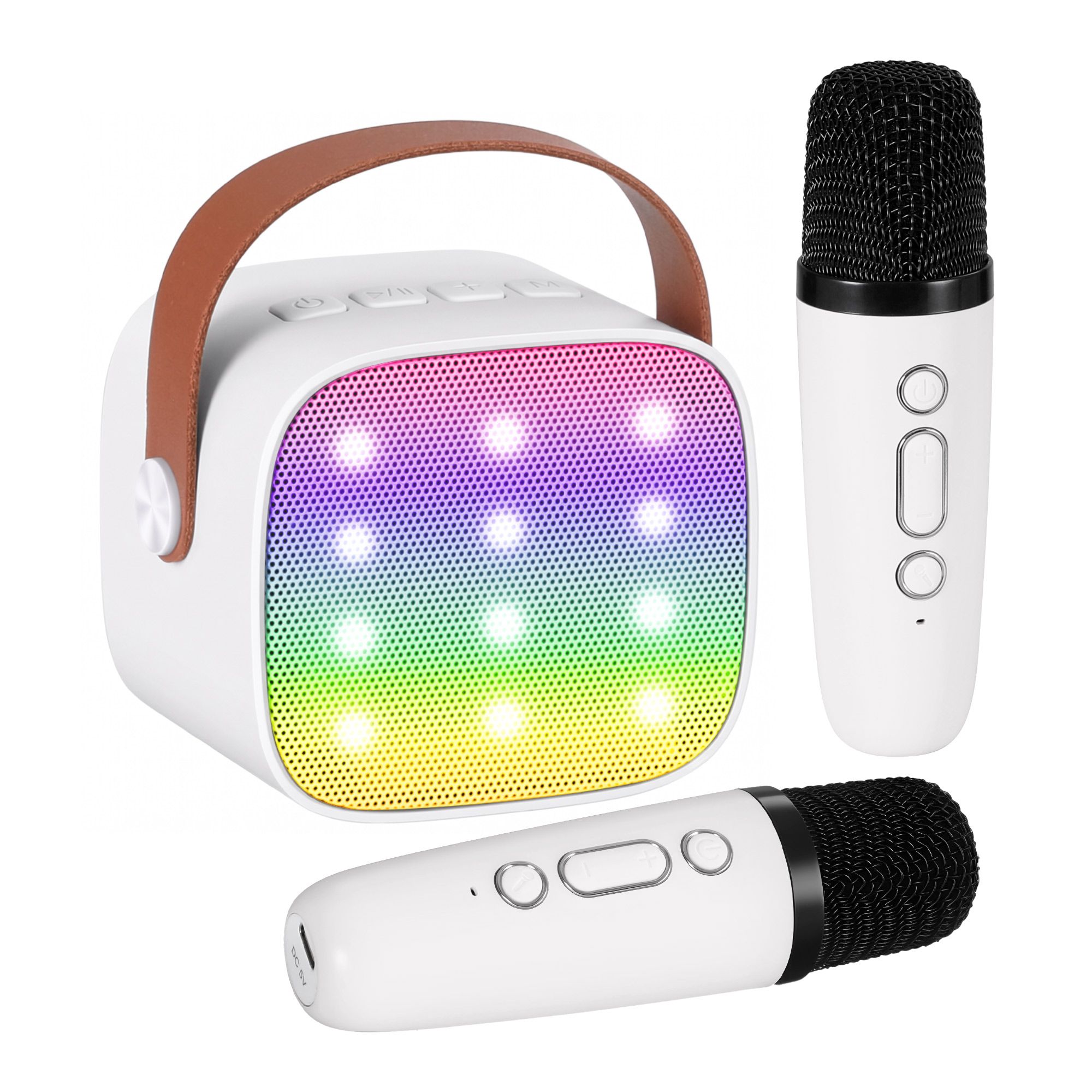 Alpha Mini Portable Karaoke Machine for Adults Kids with 2 Wireless Microphones - Image 1