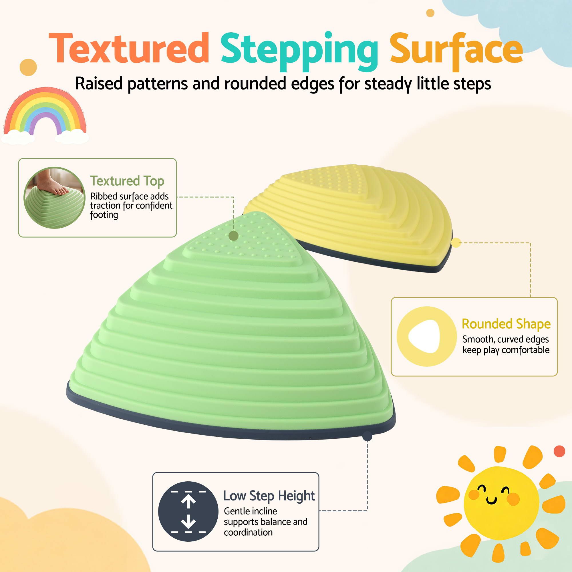 Keezi Kids Stepping Stones 6PCS Balance Stones Indoor Outdoor Toy - Image 5