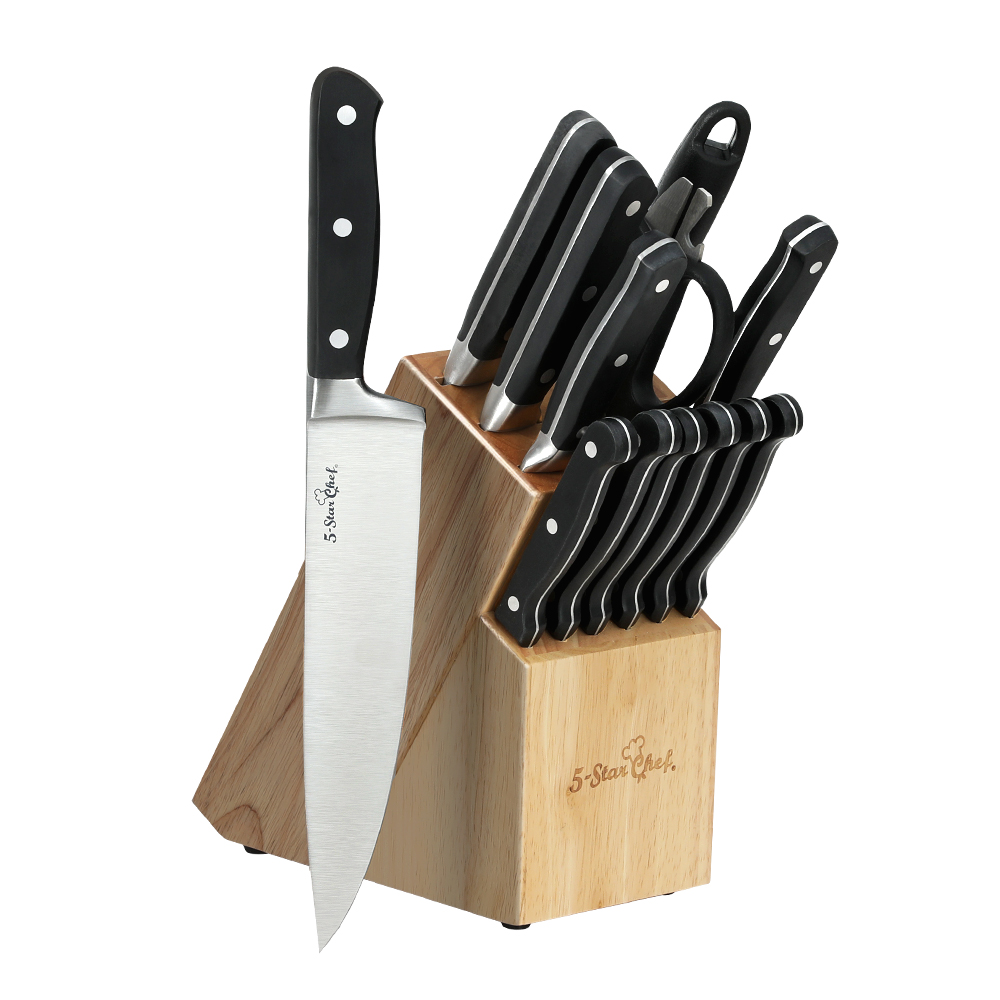 5-Star Chef 14PCS Kitchen Knife Set Stainless Steel Non-stick with Sharpener - Image 1