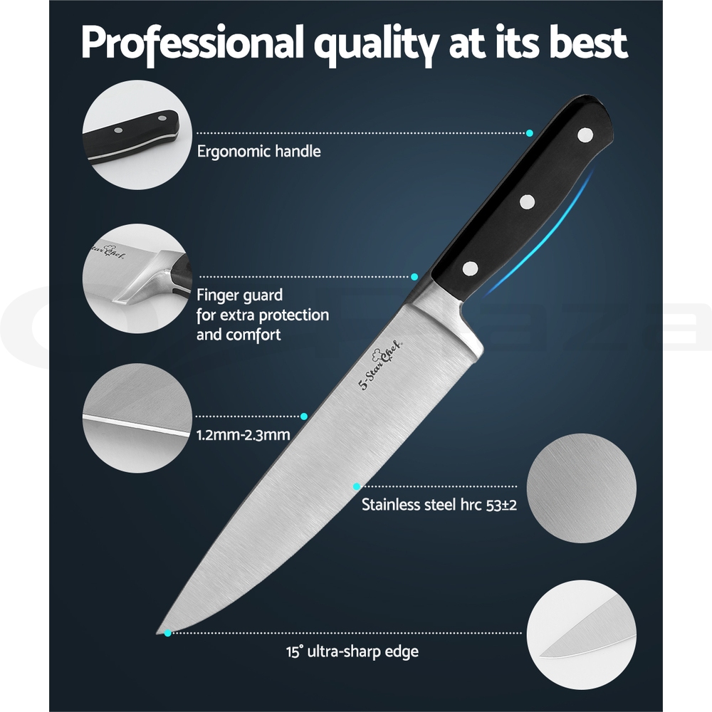 5-Star Chef 14PCS Kitchen Knife Set Stainless Steel Non-stick with Sharpener - Image 7