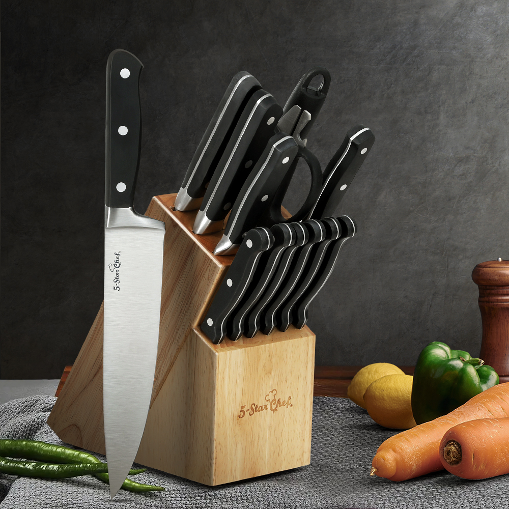 5-Star Chef 14PCS Kitchen Knife Set Stainless Steel Non-stick with Sharpener - Image 8