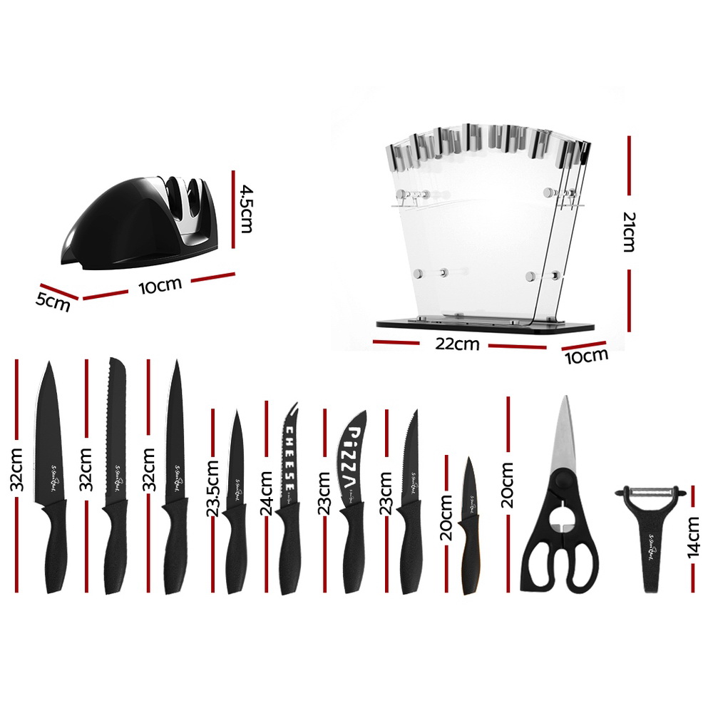 5-Star Chef 17PCS Kitchen Knife Set Stainless Steel Non-stick with Sharpener - Image 2