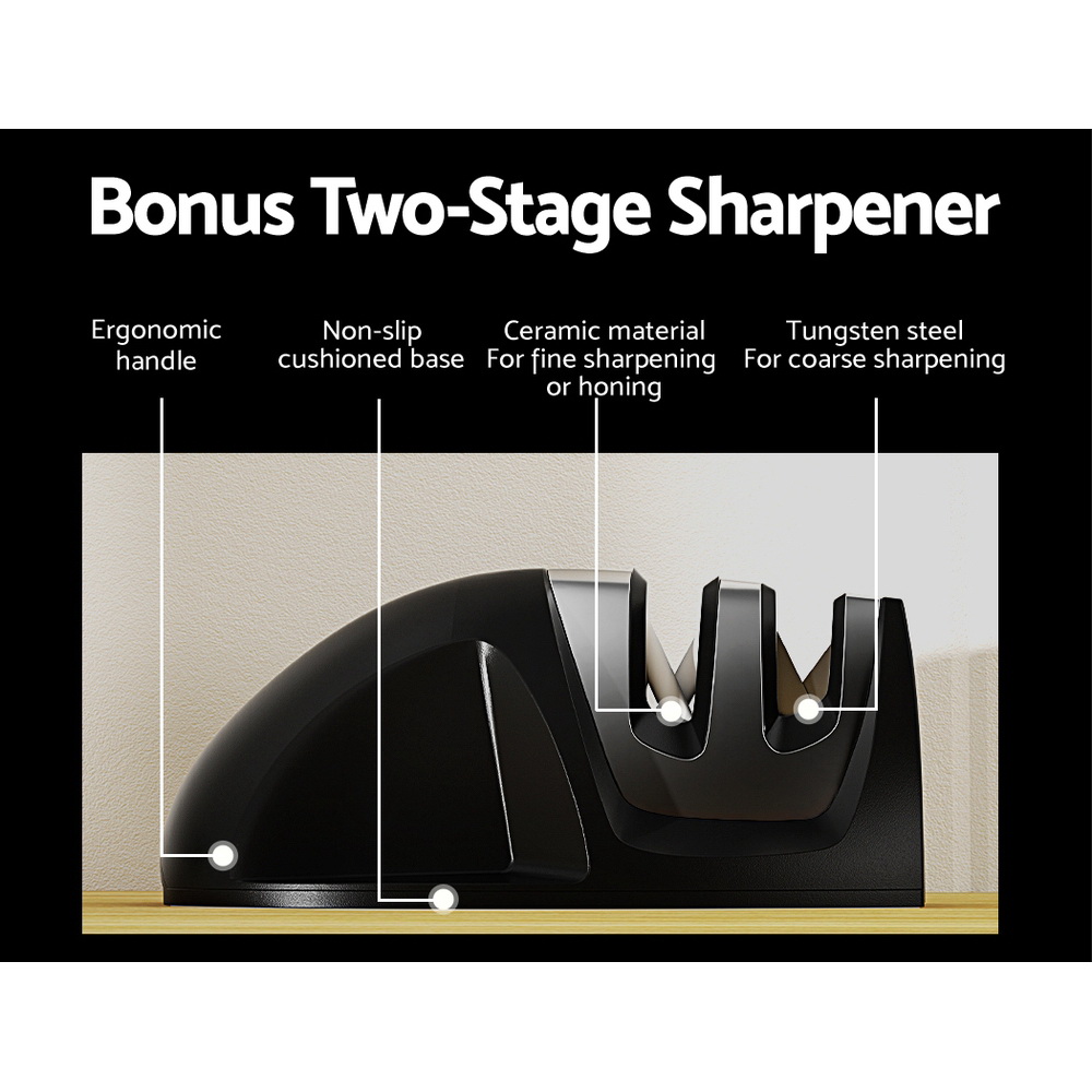 5-Star Chef 17PCS Kitchen Knife Set Stainless Steel Non-stick with Sharpener - Image 7