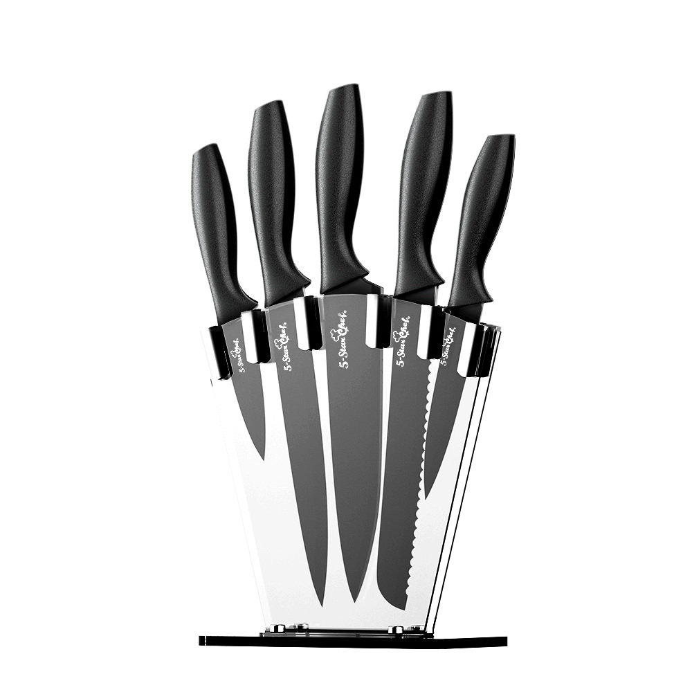 5-Star Chef 7PCS Kitchen Knife Set Stainless Steel Non-stick with Sharpener - Image 1