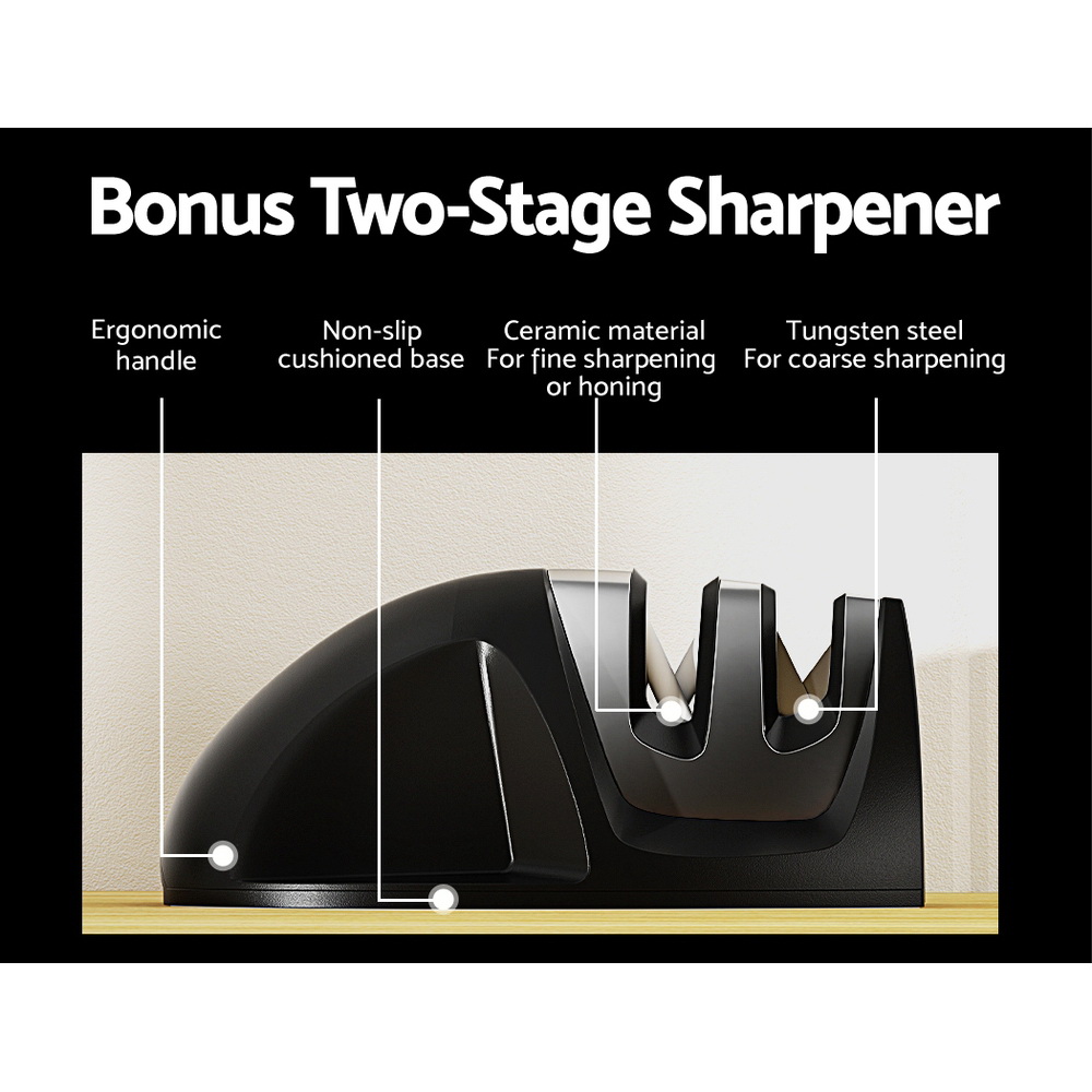 5-Star Chef 7PCS Kitchen Knife Set Stainless Steel Non-stick with Sharpener - Image 7