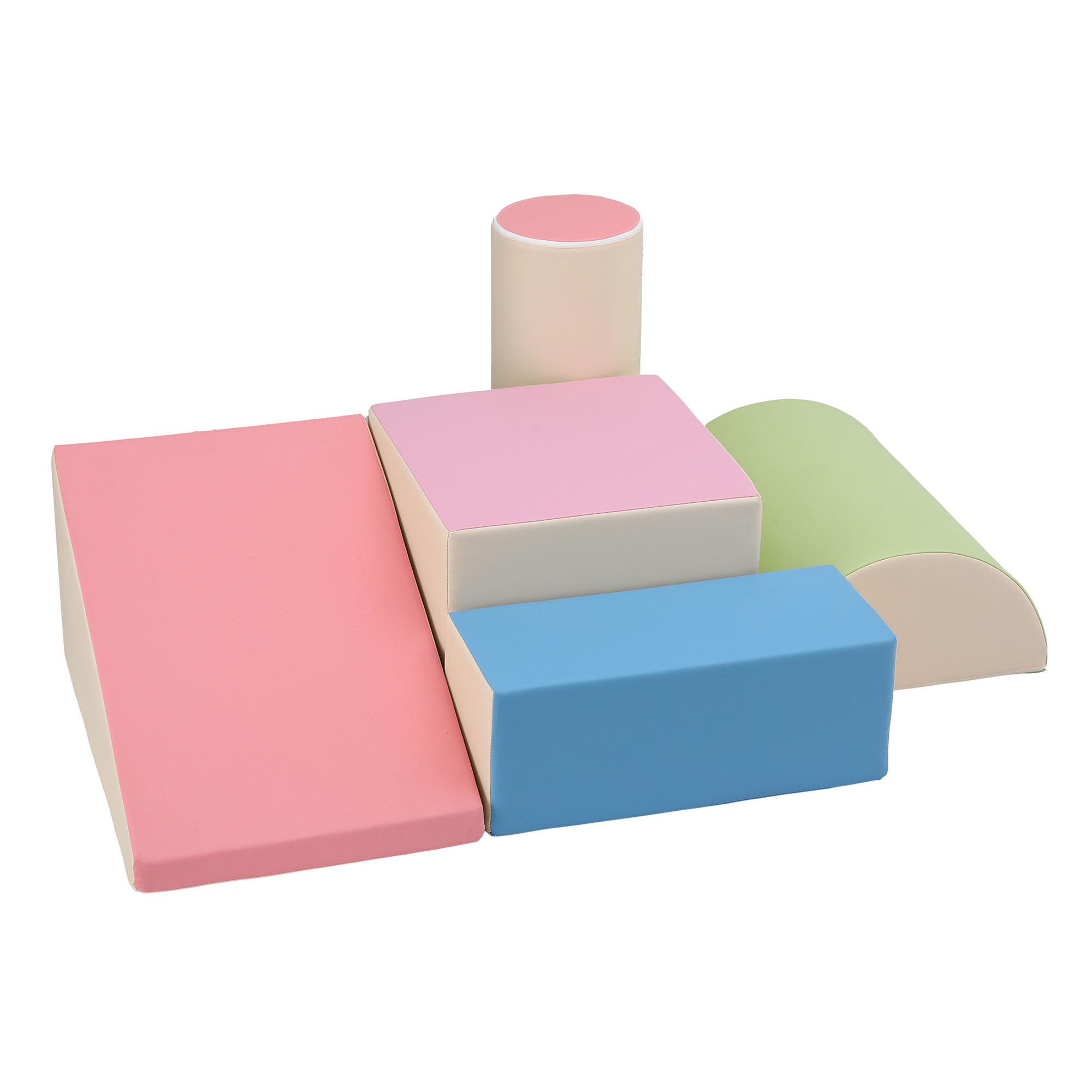 Keezi Kids Climbing Blocks 5-Piece Foam Toddler Playset Soft Indoor Climbing Toy Rocker - Image 3