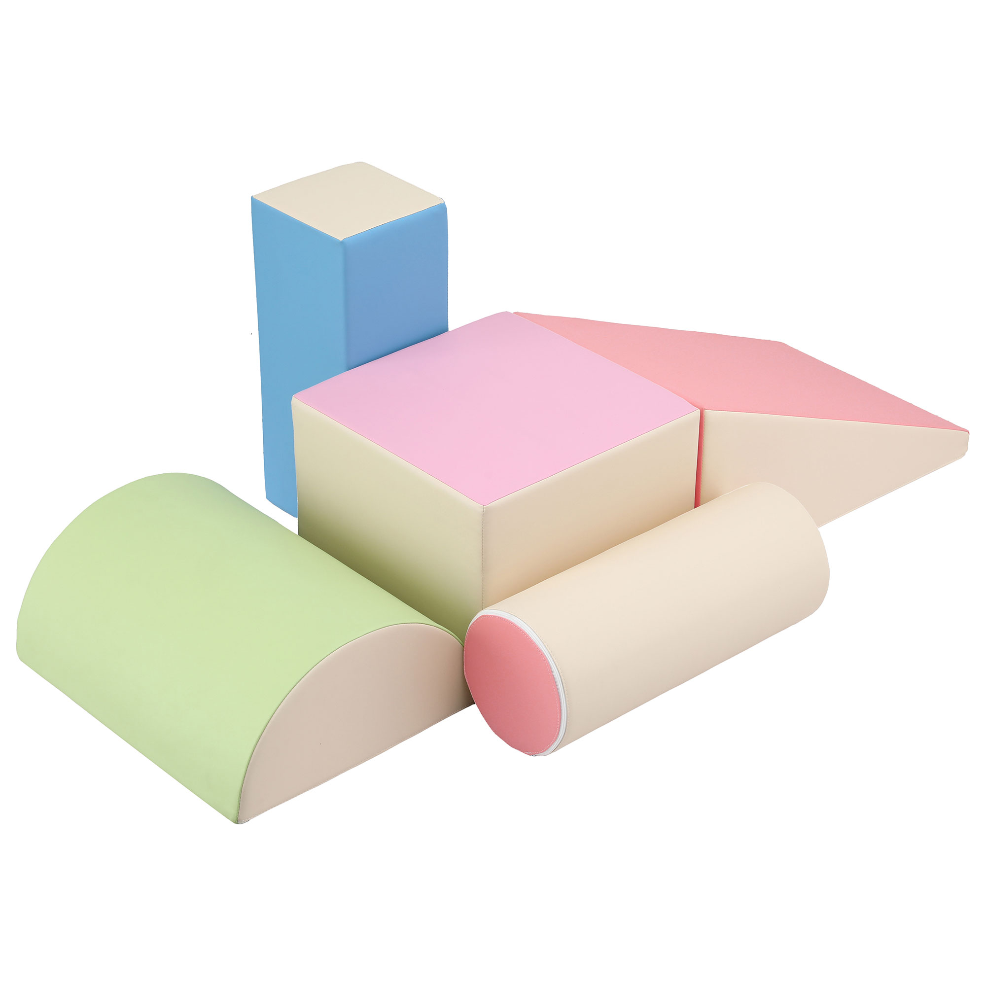 Keezi Kids Climbing Blocks 5-Piece Foam Toddler Playset Soft Indoor Climbing Toy Rocker - Image 8