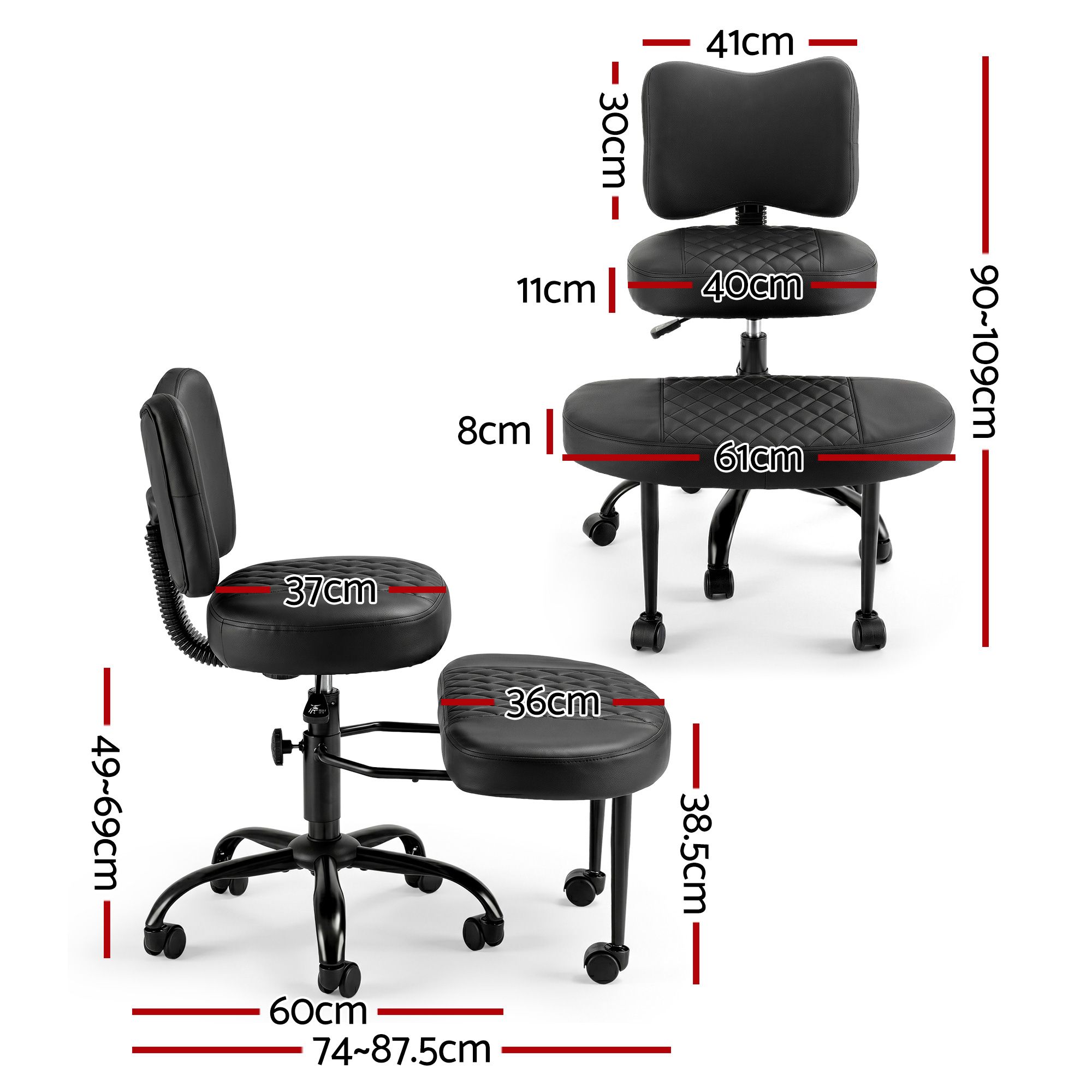 Artiss Cross Legged Kneeling Chair Adjustable Meditation Ergonomic Office Seat - Image 2